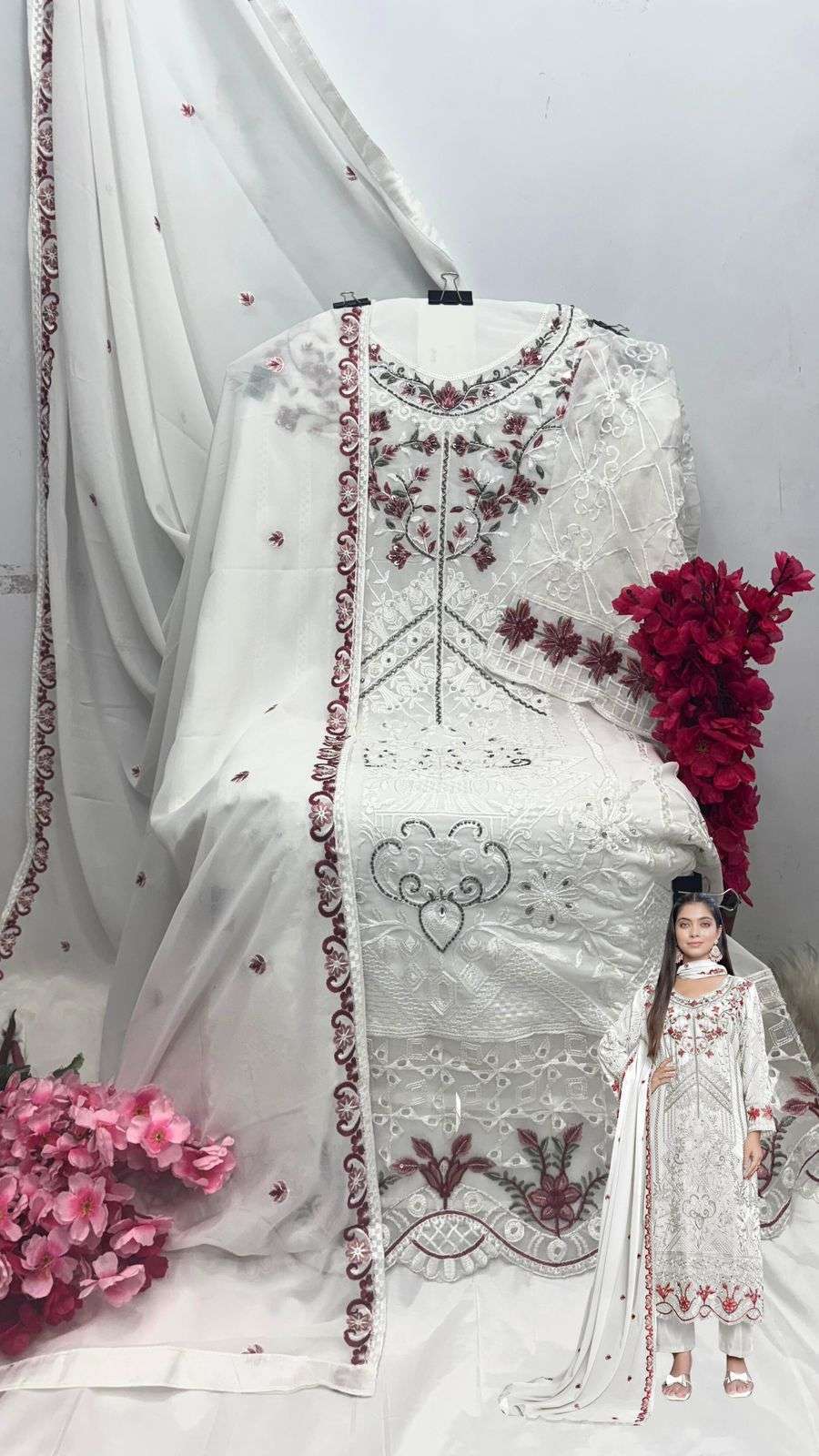 SHANAYA S 213 COLORS PAKISTANI DESIGNER ORGANZA SUTI WHOLESALER IN SURAT 