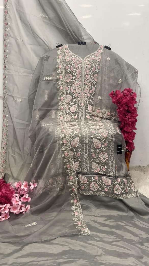 SHANAYA S 215 COLORS PAKISTANI DESIGNER ORGANZA SUTI WHOLESALER IN SURAT 