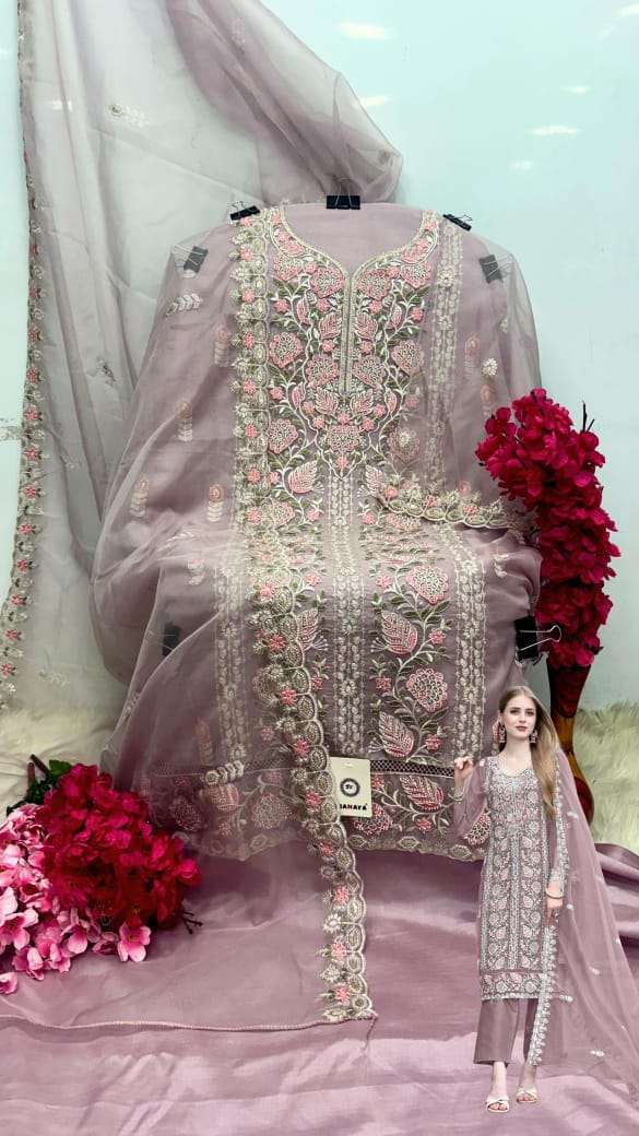 SHANAYA S 215 COLORS PAKISTANI DESIGNER ORGANZA SUTI WHOLESALER IN SURAT 