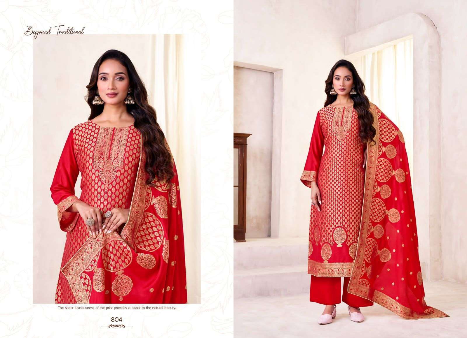 TANISHK MAHIRA FANCY MUSLIN JACQUARD SUIT CATALOG EXPORTER 2025