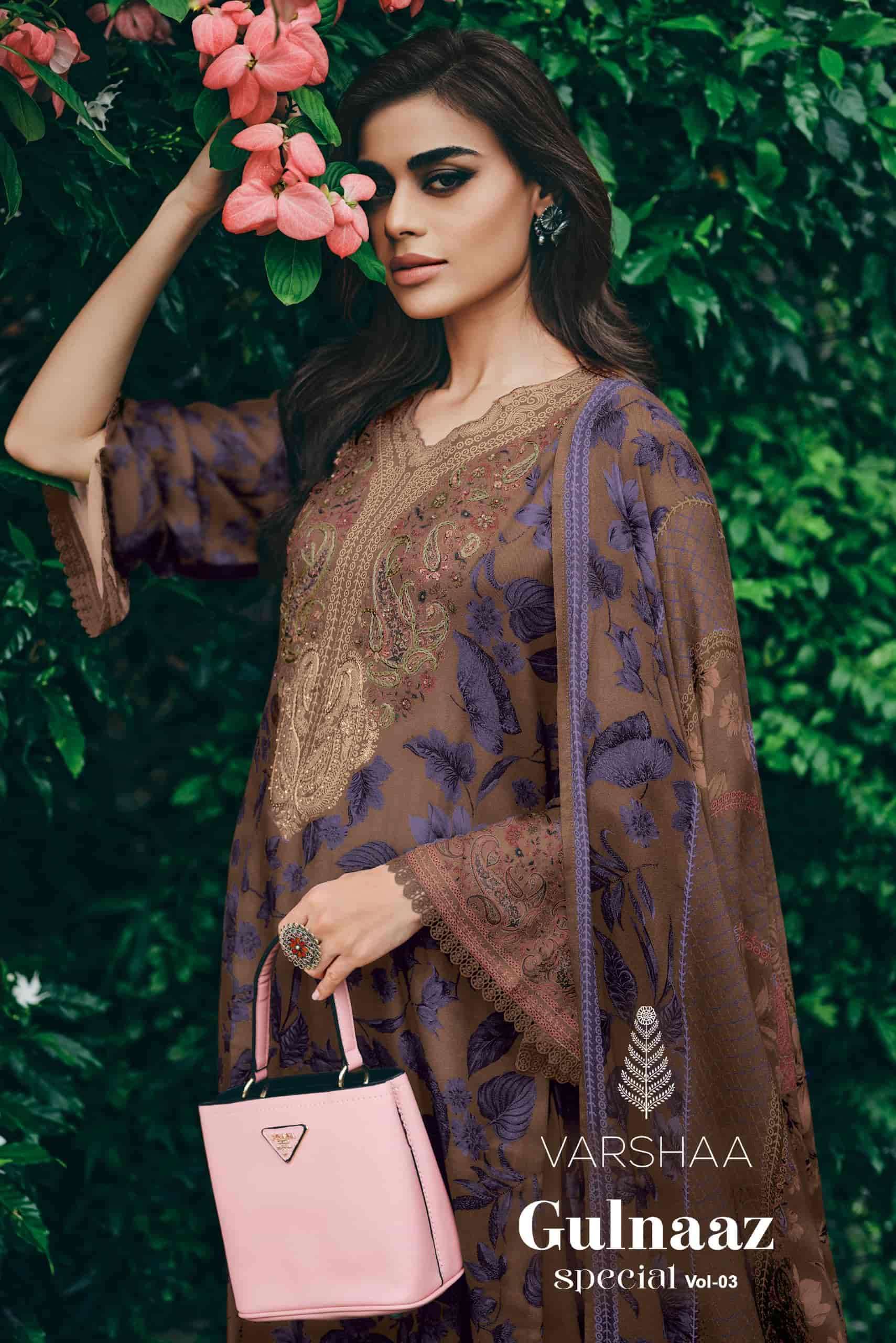 VARSHA GULNAAZ SPECIAL VOL 3 DESIGNER PASHMINA SUIT LATEST CATALOGUE BEST RATE 