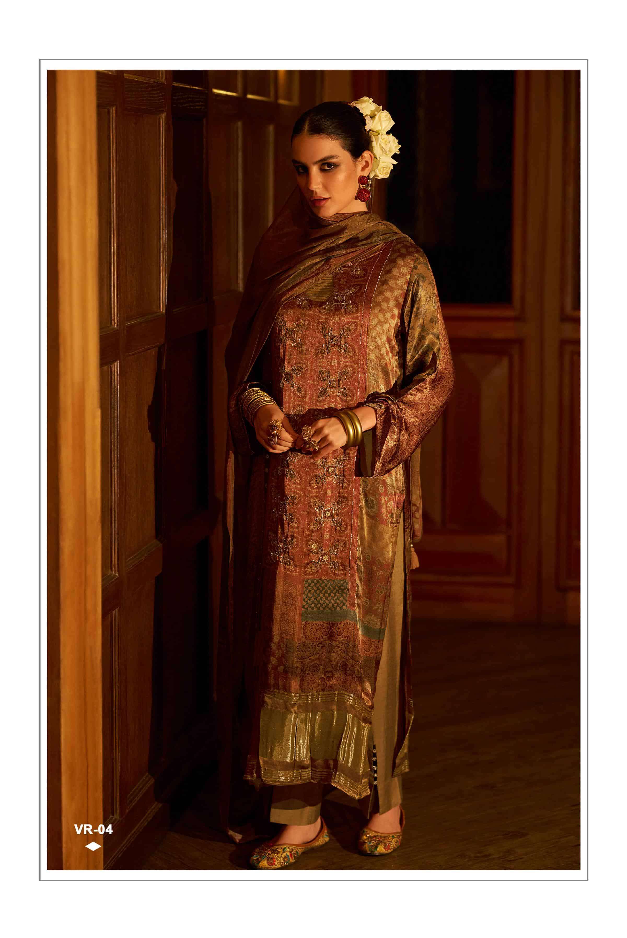 VARSHA VELOUR DESIGNER SILK PARTYWEAR DRESS CATALOGUE WHOLESALER 