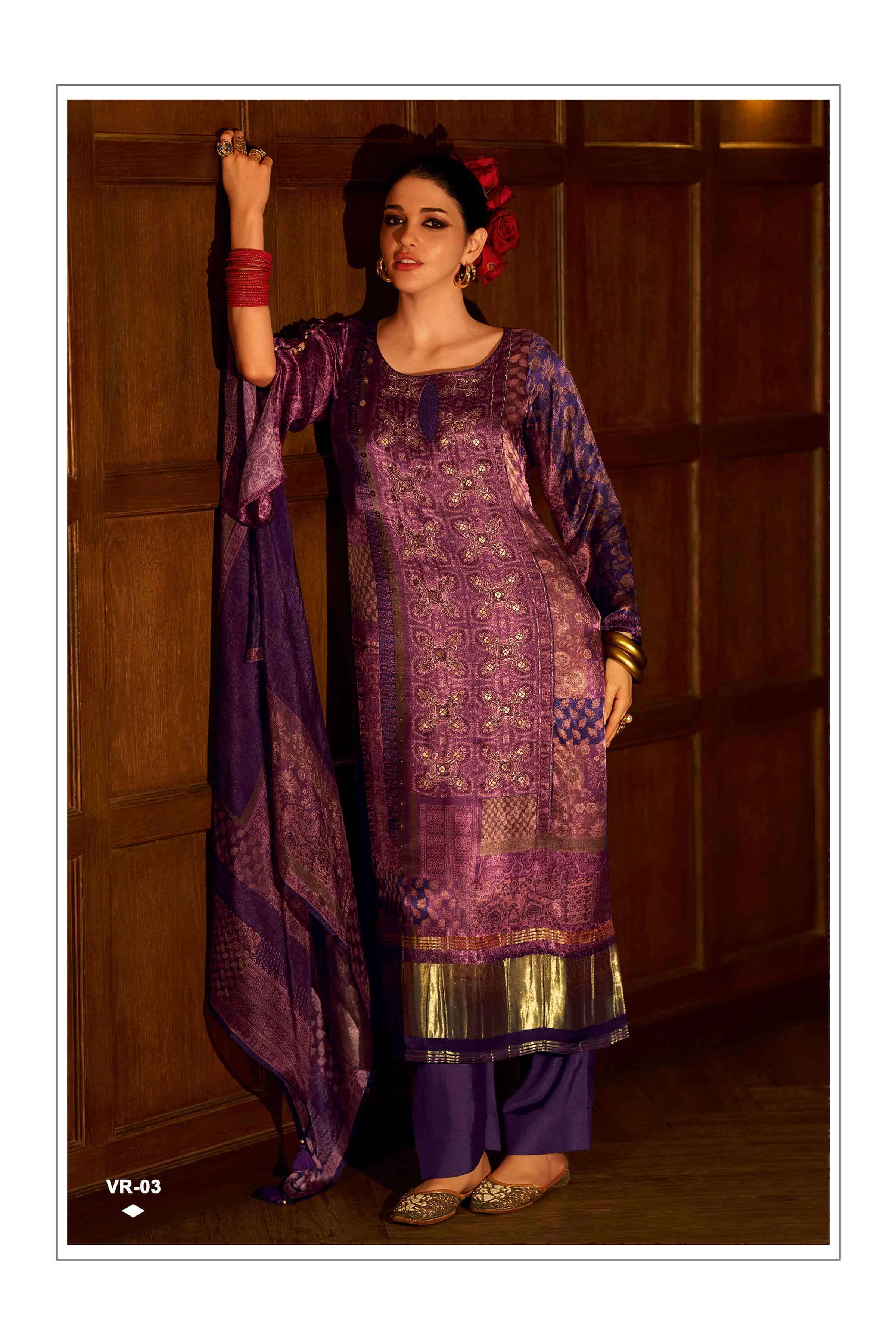 VARSHA VELOUR DESIGNER SILK PARTYWEAR DRESS CATALOGUE WHOLESALER 