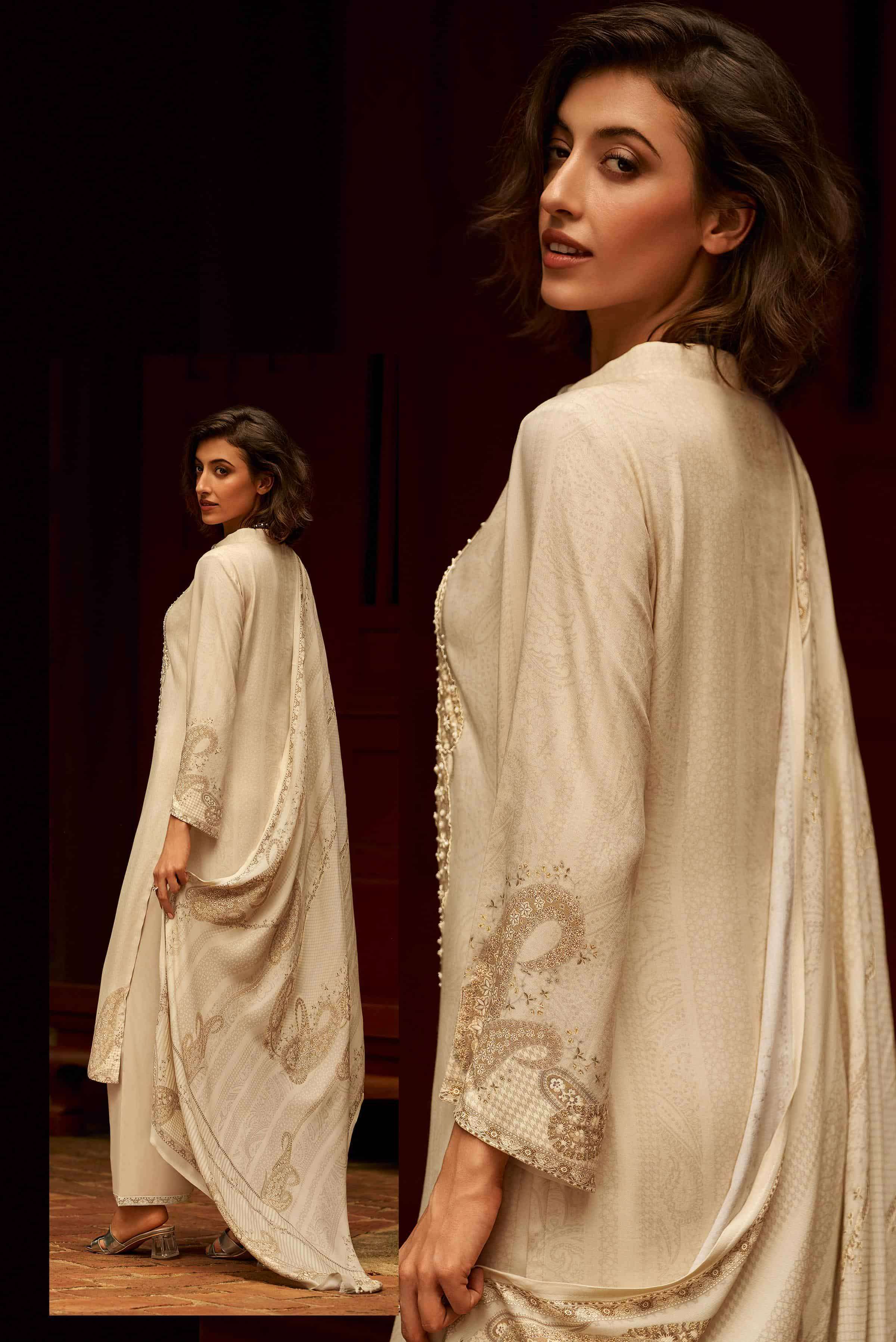 VARSHA WHITE GOLD PASHMINA WINTER SUIT CATALOGUE WHOLESALER IN SURAT 2025