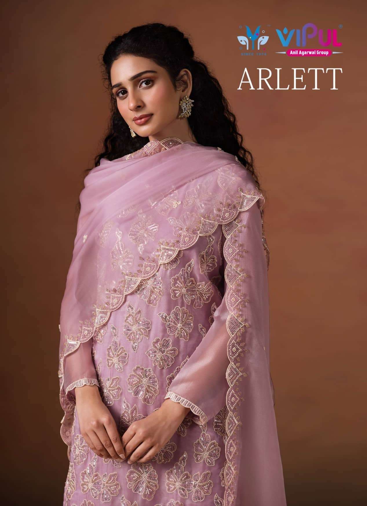 VIPUL FASHION ARLETT DESIGNER WORK ORGANZA PARTYWEAR SUIT CATALOG WHOLESALER 2025