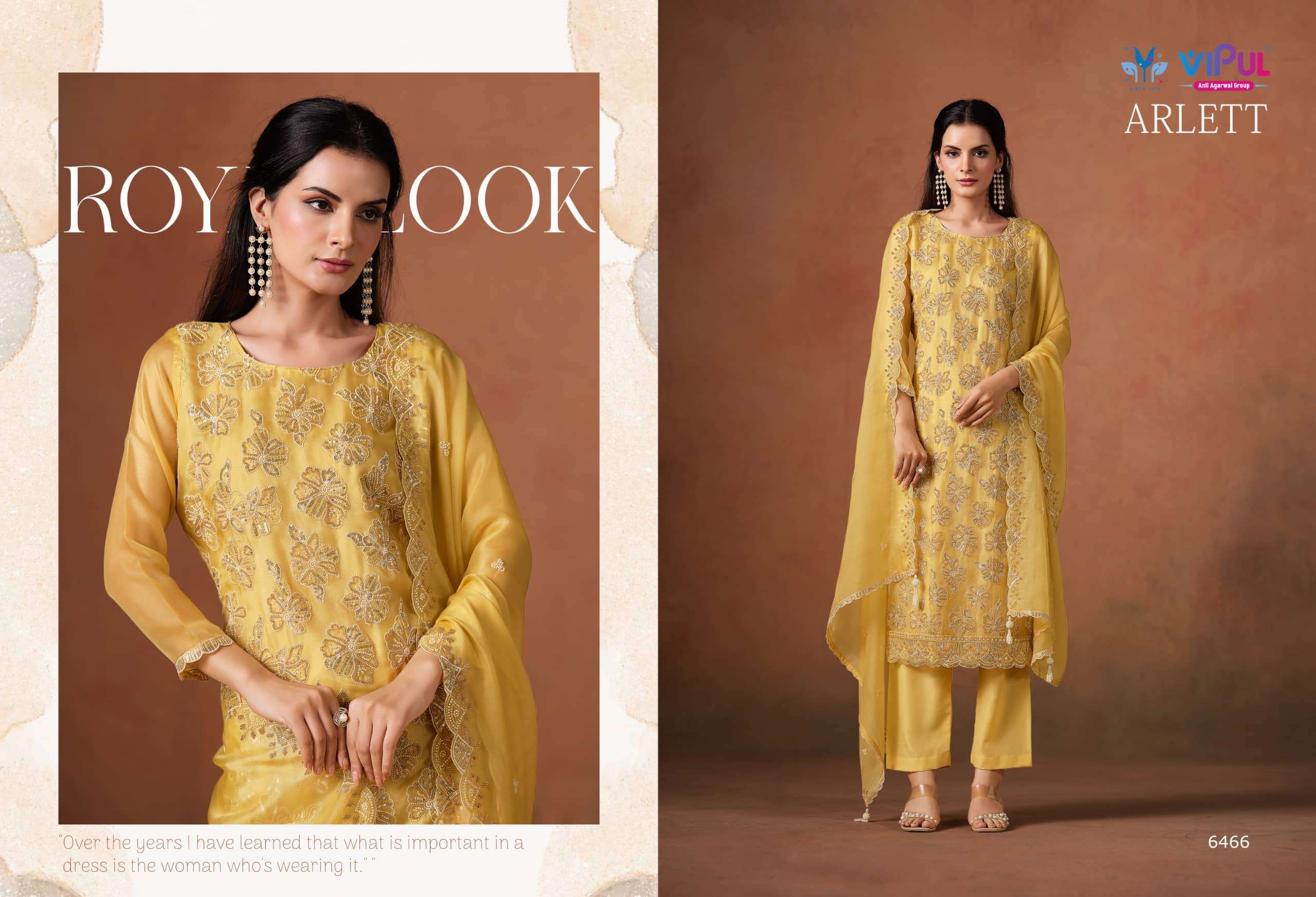 VIPUL FASHION ARLETT DESIGNER WORK ORGANZA PARTYWEAR SUIT CATALOG WHOLESALER 2025