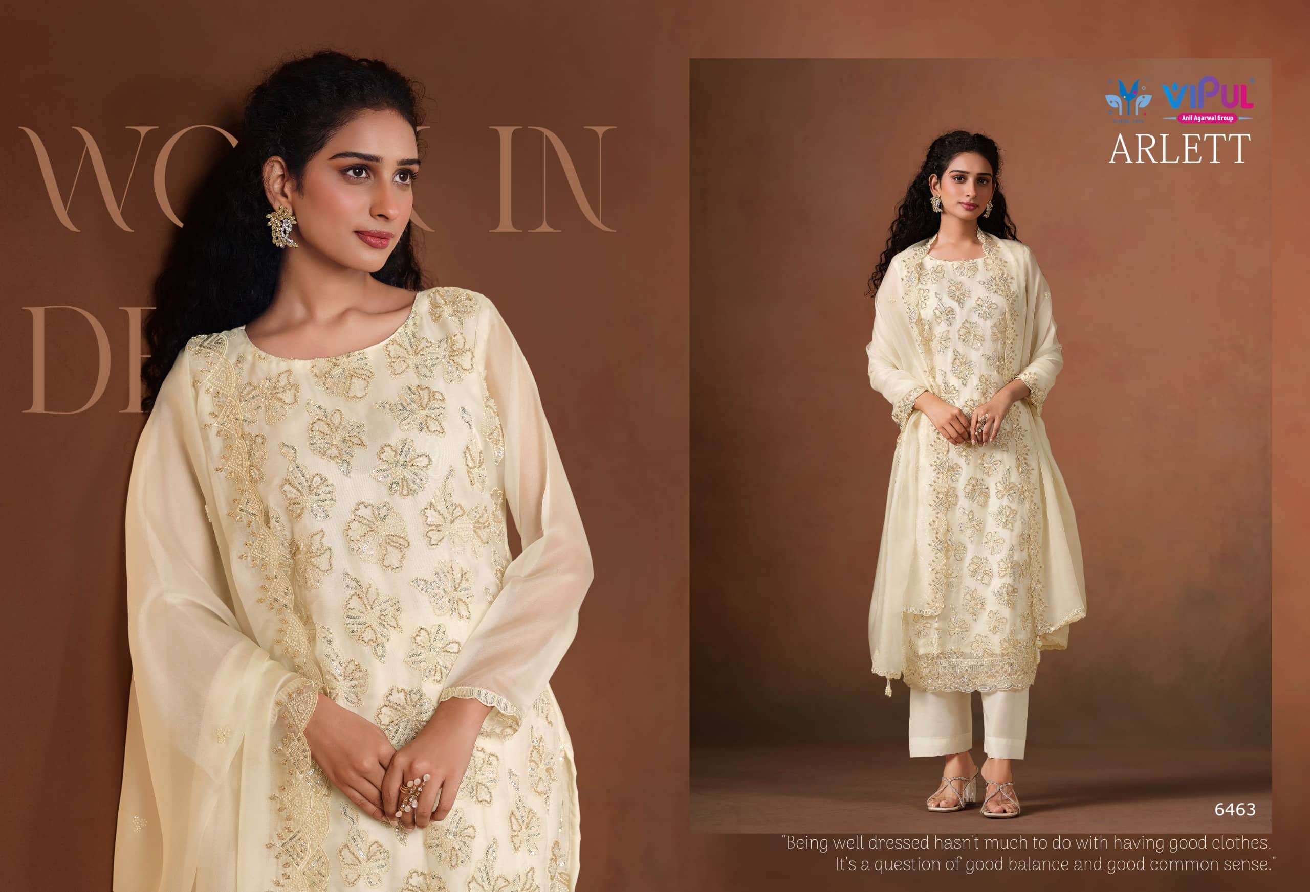 VIPUL FASHION ARLETT DESIGNER WORK ORGANZA PARTYWEAR SUIT CATALOG WHOLESALER 2025