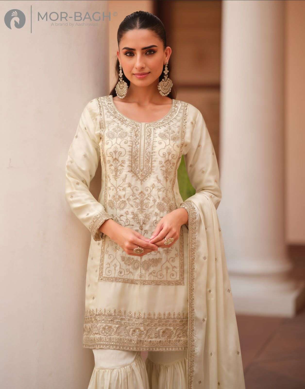 AASHIRWAD CREATION MOHINI 10557 TO 10559 PARTYWEAR SHARARA DRESS LATEST CATALOGUE 2025