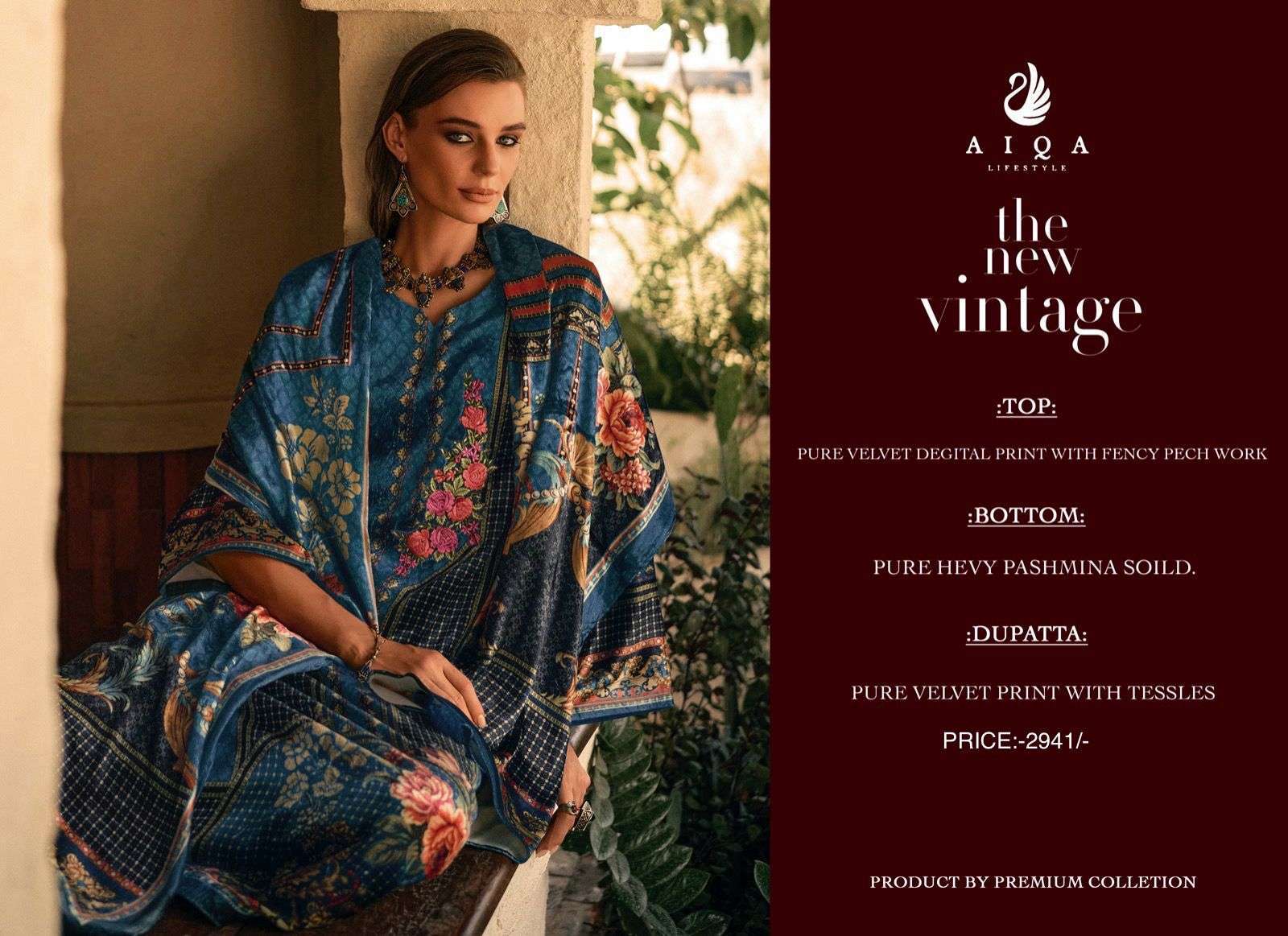 AIQA THE NEW VINTAGE WINTER WEAR VELVET SUIT COLLECTION BEST RATE 2025