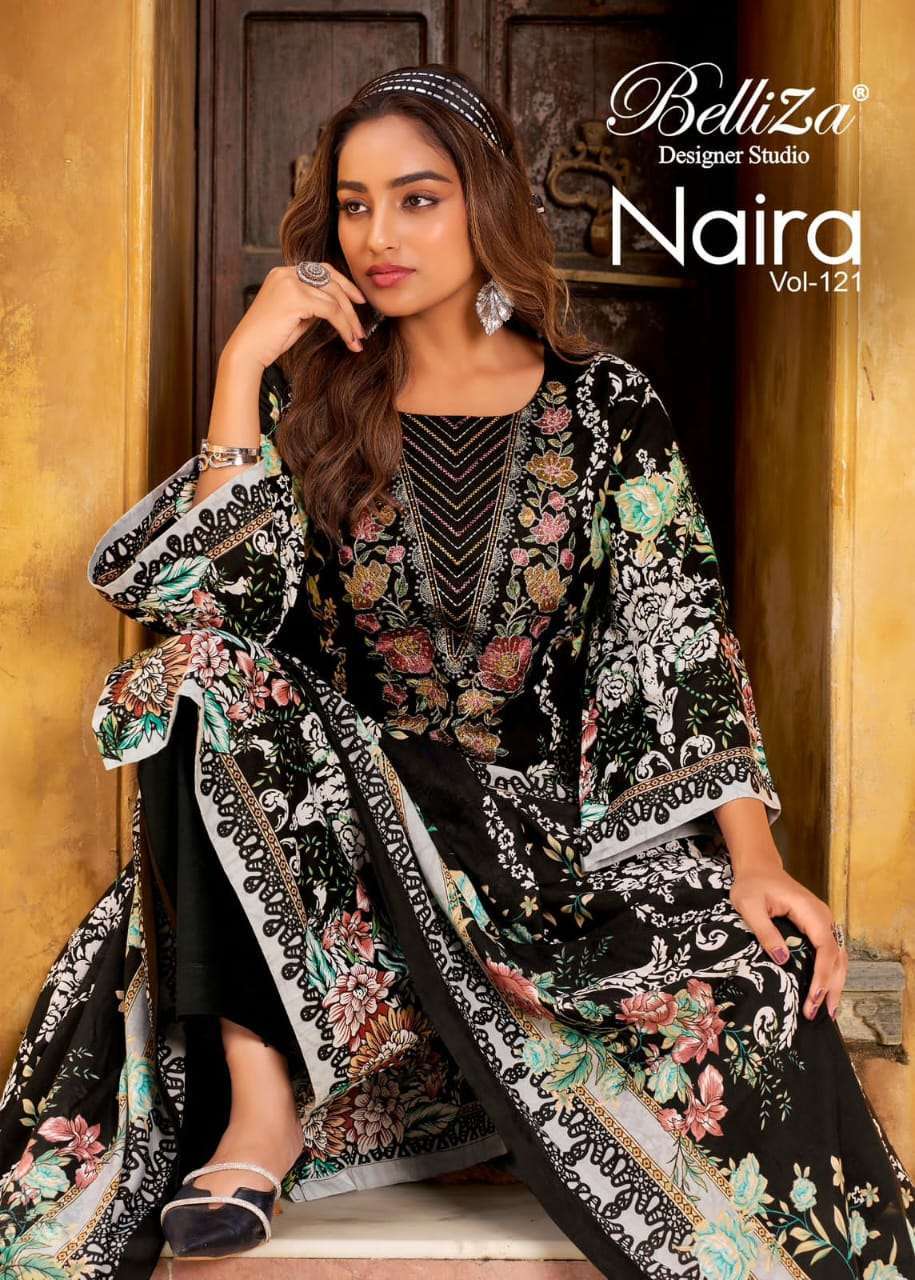BELLIZA DESIGNER NAIRA VOL 121 PURE COTTON SUIT CATALOGUE 