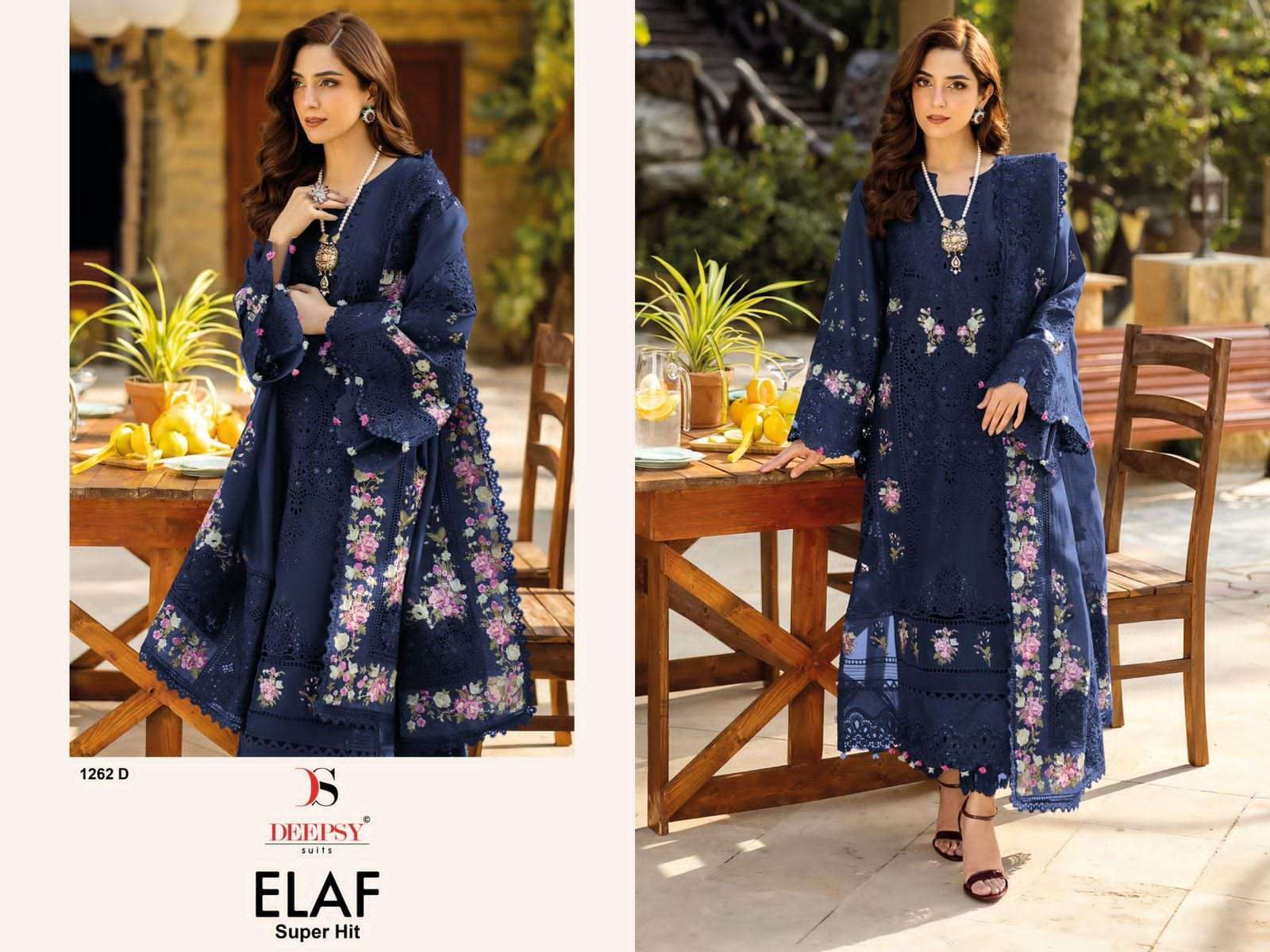 DEEPSY D 1262 COLORS ELAF SUPER HIT PAKISTANI COTTON DRESS BEST RATE WHOLESALER 2025