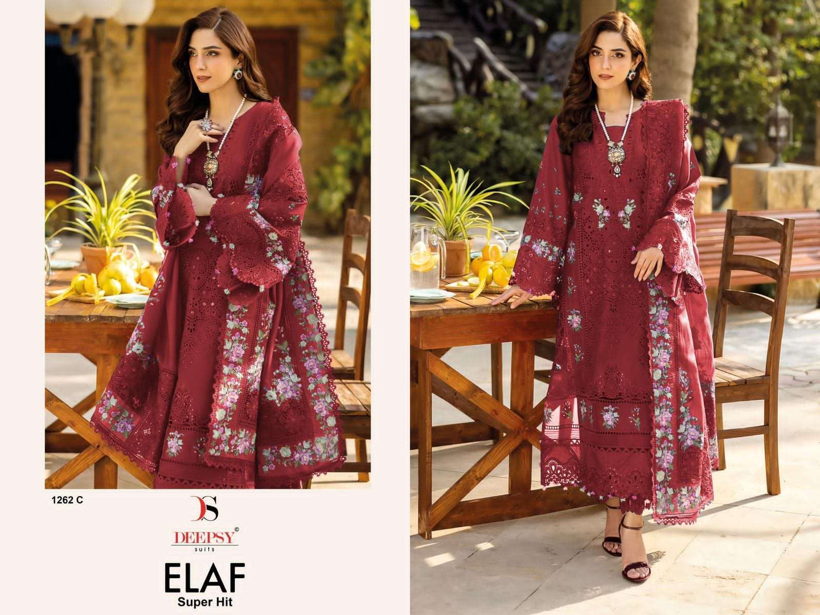 DEEPSY D 1262 COLORS ELAF SUPER HIT PAKISTANI COTTON DRESS BEST RATE WHOLESALER 2025