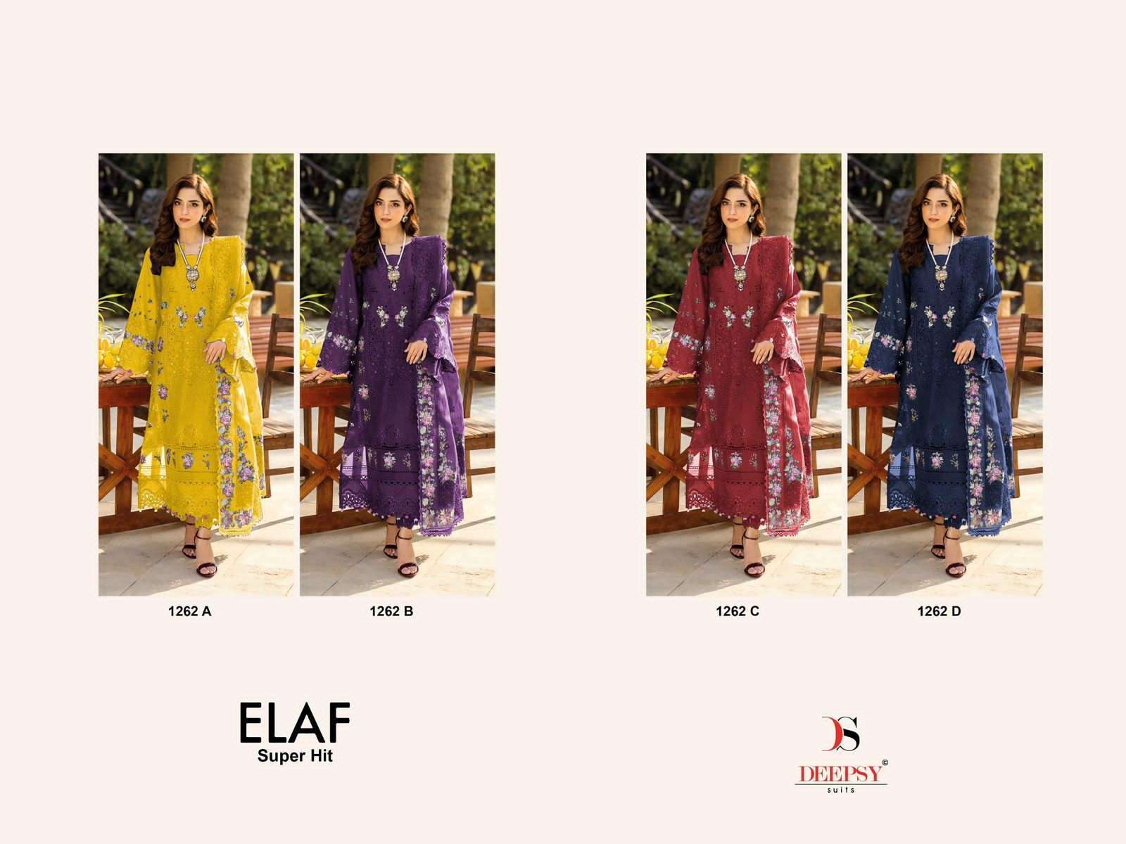 DEEPSY D 1262 COLORS ELAF SUPER HIT PAKISTANI COTTON DRESS BEST RATE WHOLESALER 2025