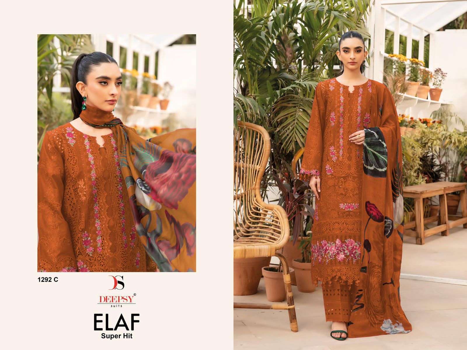 DEEPSY D 1292 COLORS ELAF SUPER HIT PURE COTTON PAKISTANI SUIT WHOLESALER 2025