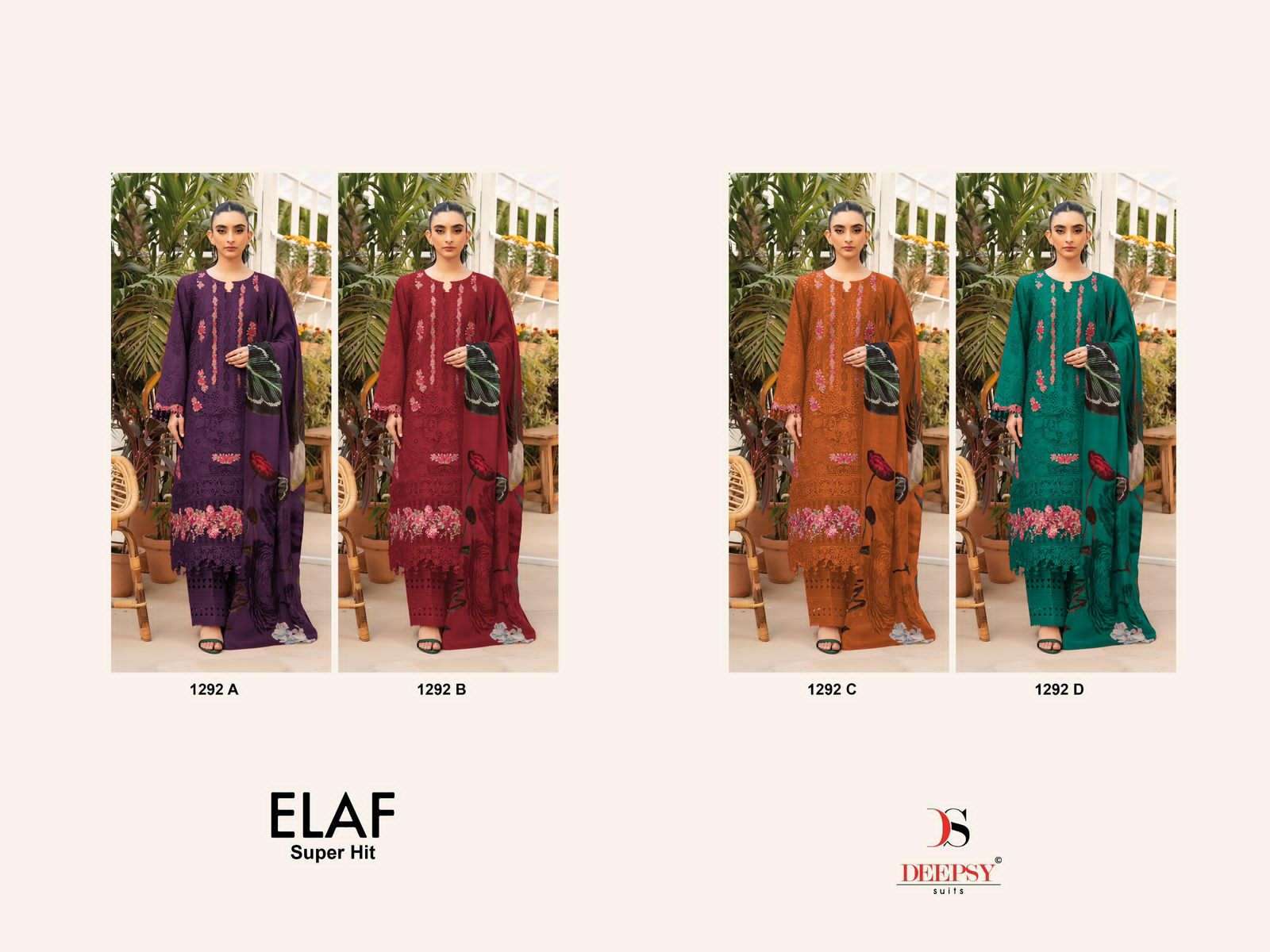 DEEPSY D 1292 COLORS ELAF SUPER HIT PURE COTTON PAKISTANI SUIT WHOLESALER 2025
