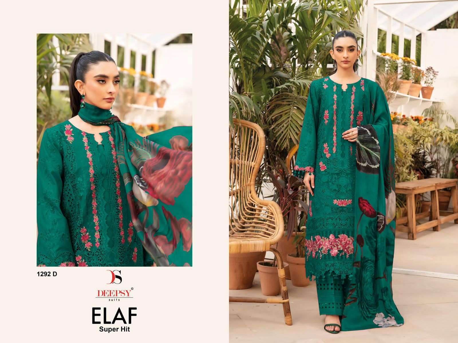 DEEPSY D 1292 COLORS ELAF SUPER HIT PURE COTTON PAKISTANI SUIT WHOLESALER 2025