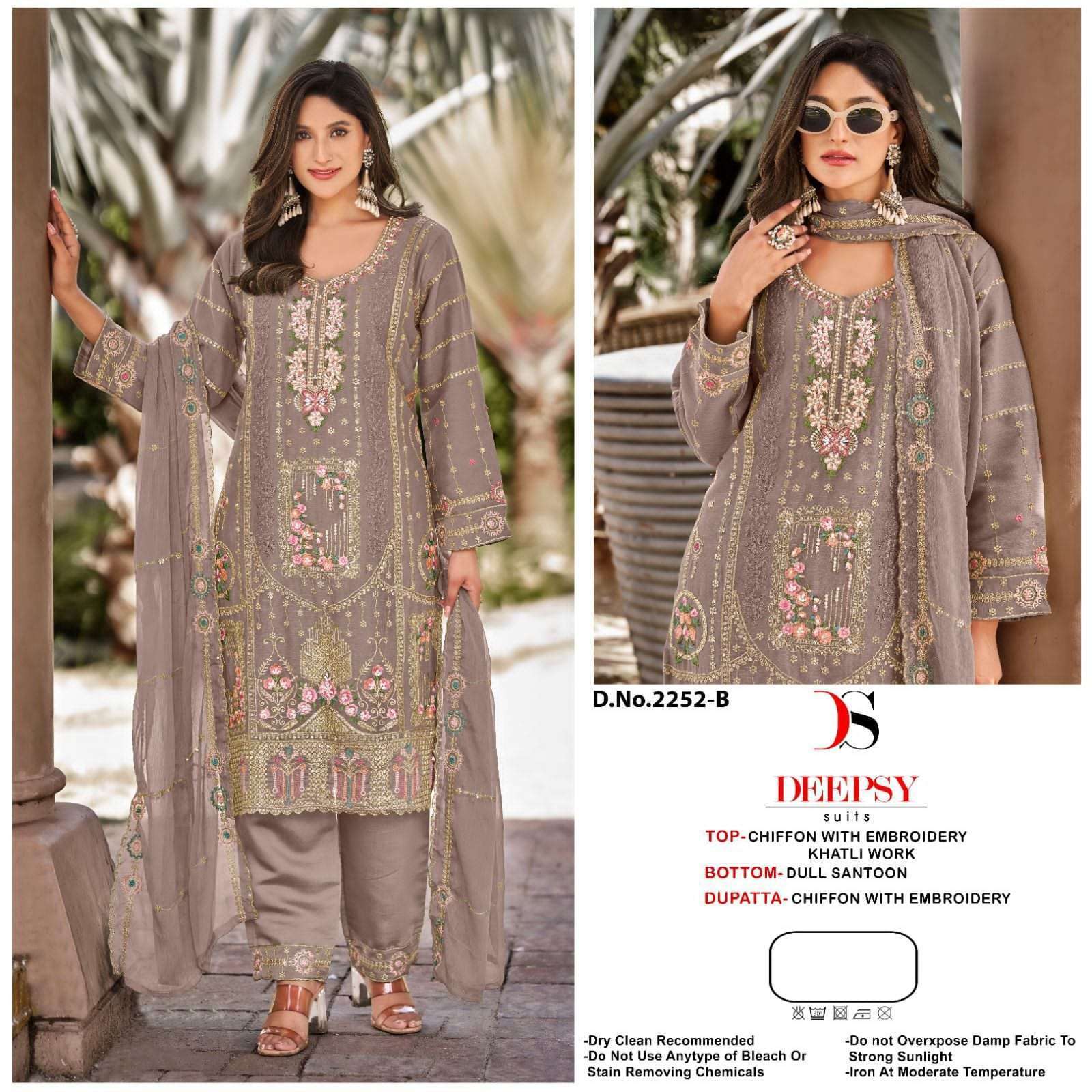 DEEPSY D 2252 COLORS PAKISTANI CHIFFON SUIT WHOLESALER 