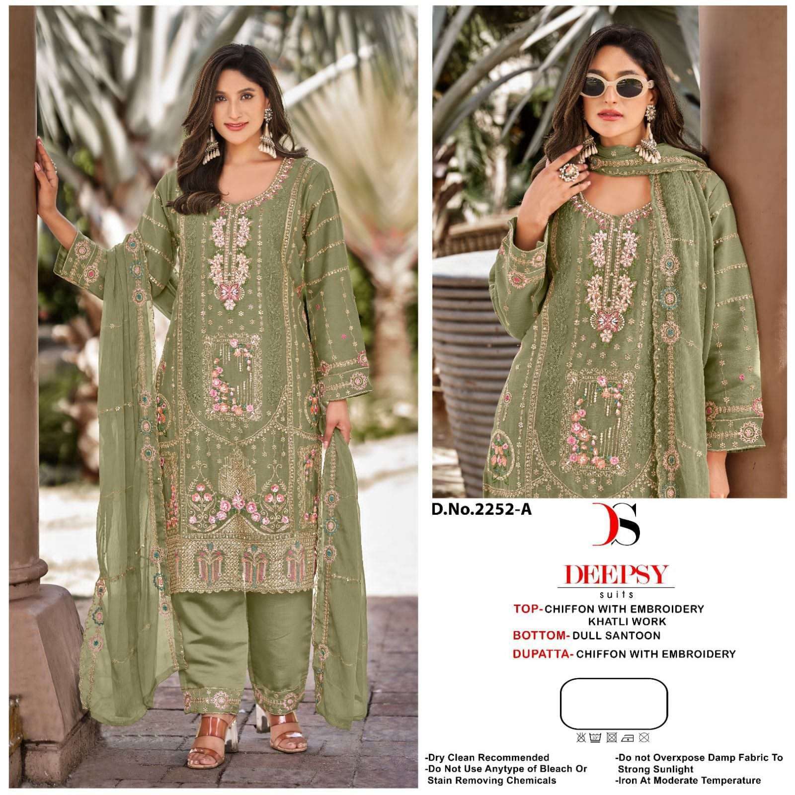 DEEPSY D 2252 COLORS PAKISTANI CHIFFON SUIT WHOLESALER 