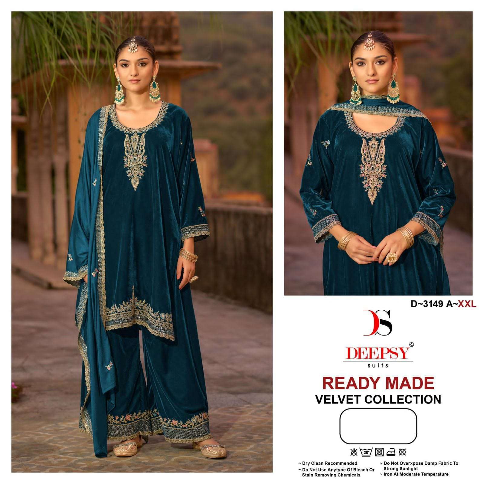 DEEPSY D 3149 COLORS DESIGNER VELVET SUIT WHOLESALER 2025