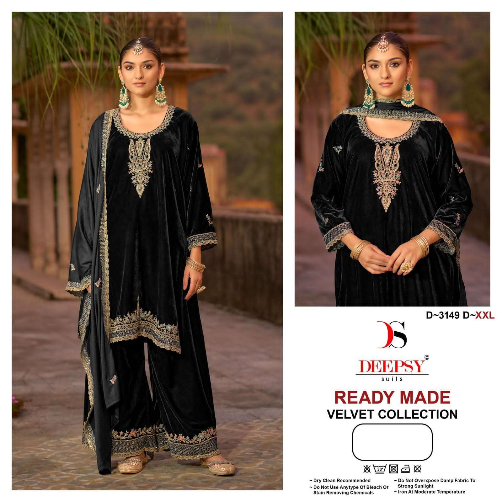 DEEPSY D 3149 COLORS DESIGNER VELVET SUIT WHOLESALER 2025
