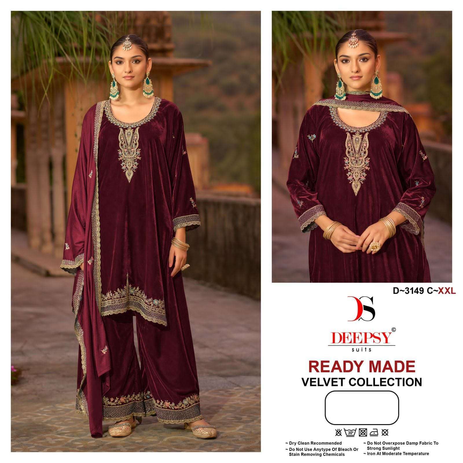 DEEPSY D 3149 COLORS DESIGNER VELVET SUIT WHOLESALER 2025