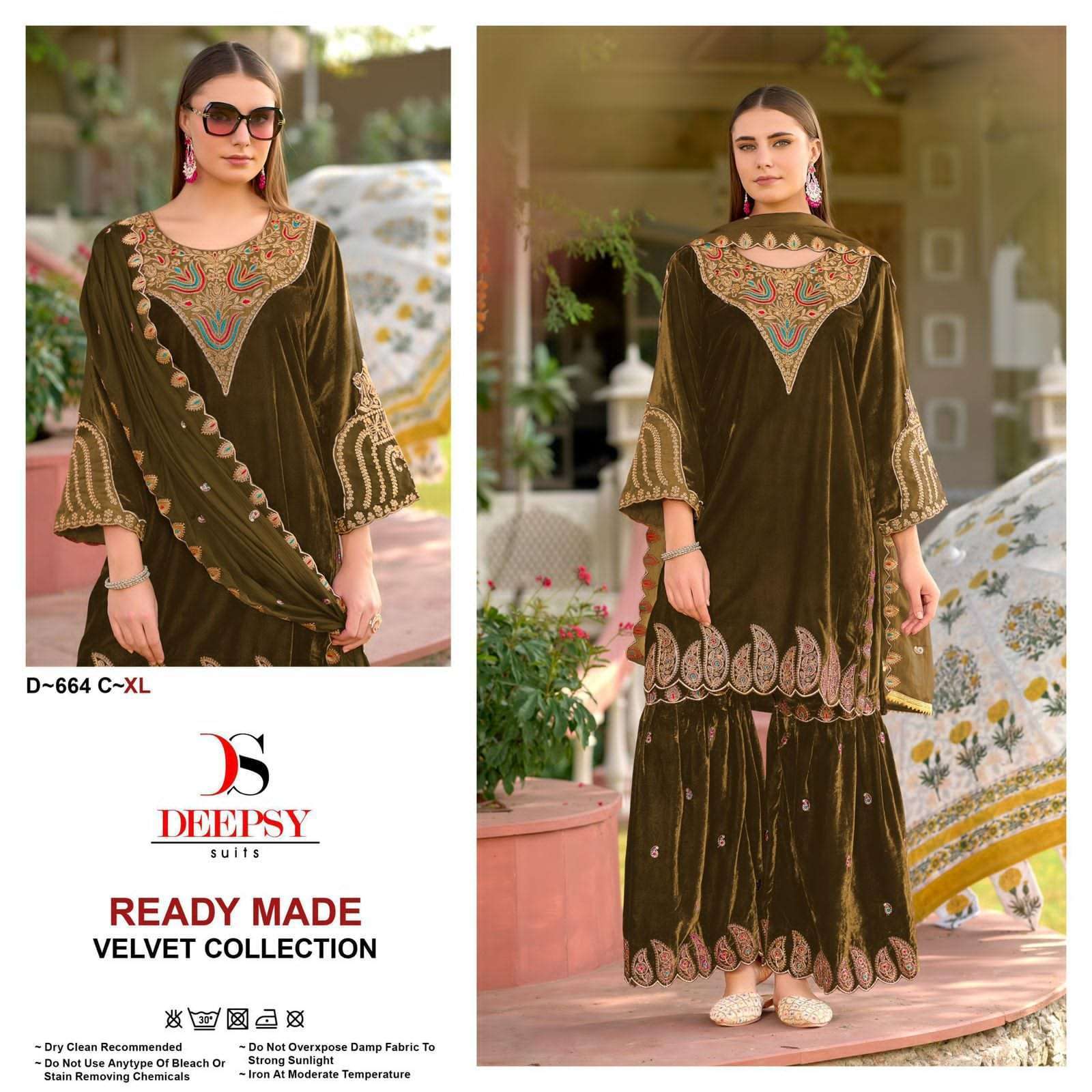 DEEPSY D 664 COLORS PAKISTANI VELVET GHARARA DRESS COLLECTION BEST RATE 2025