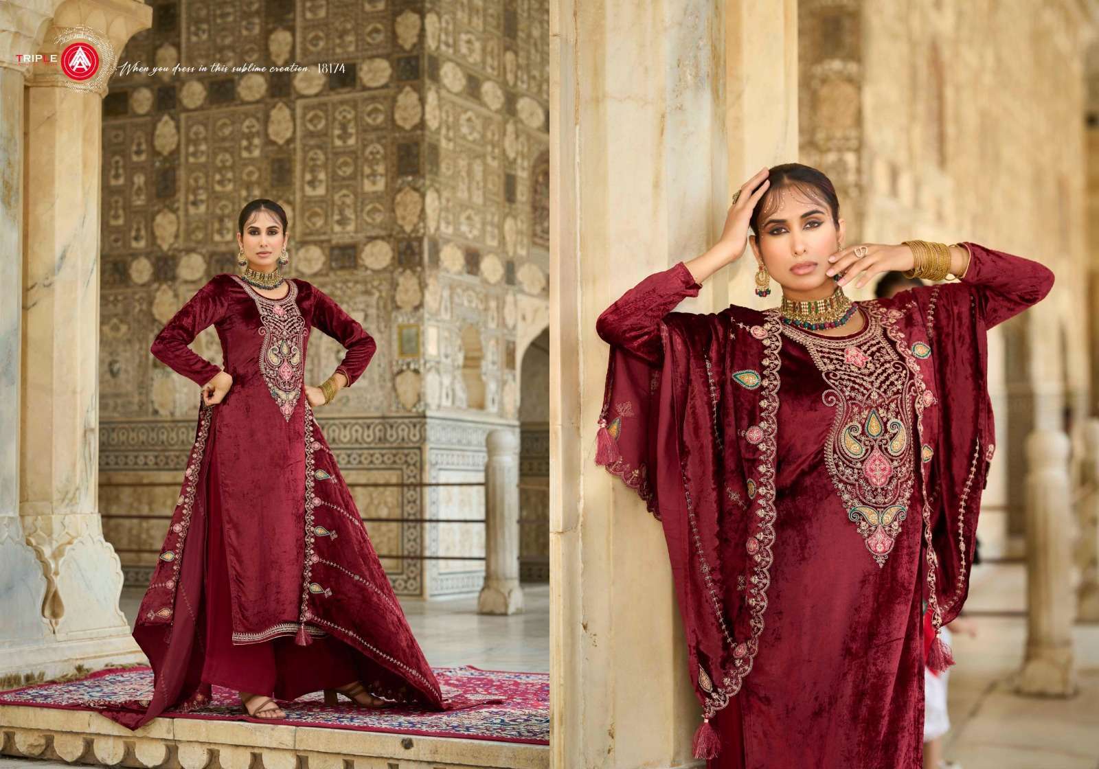 FOURDOTS VIBECAST VELVET SUIT CATALOGUE WHOLESALER IN INDIA 2025