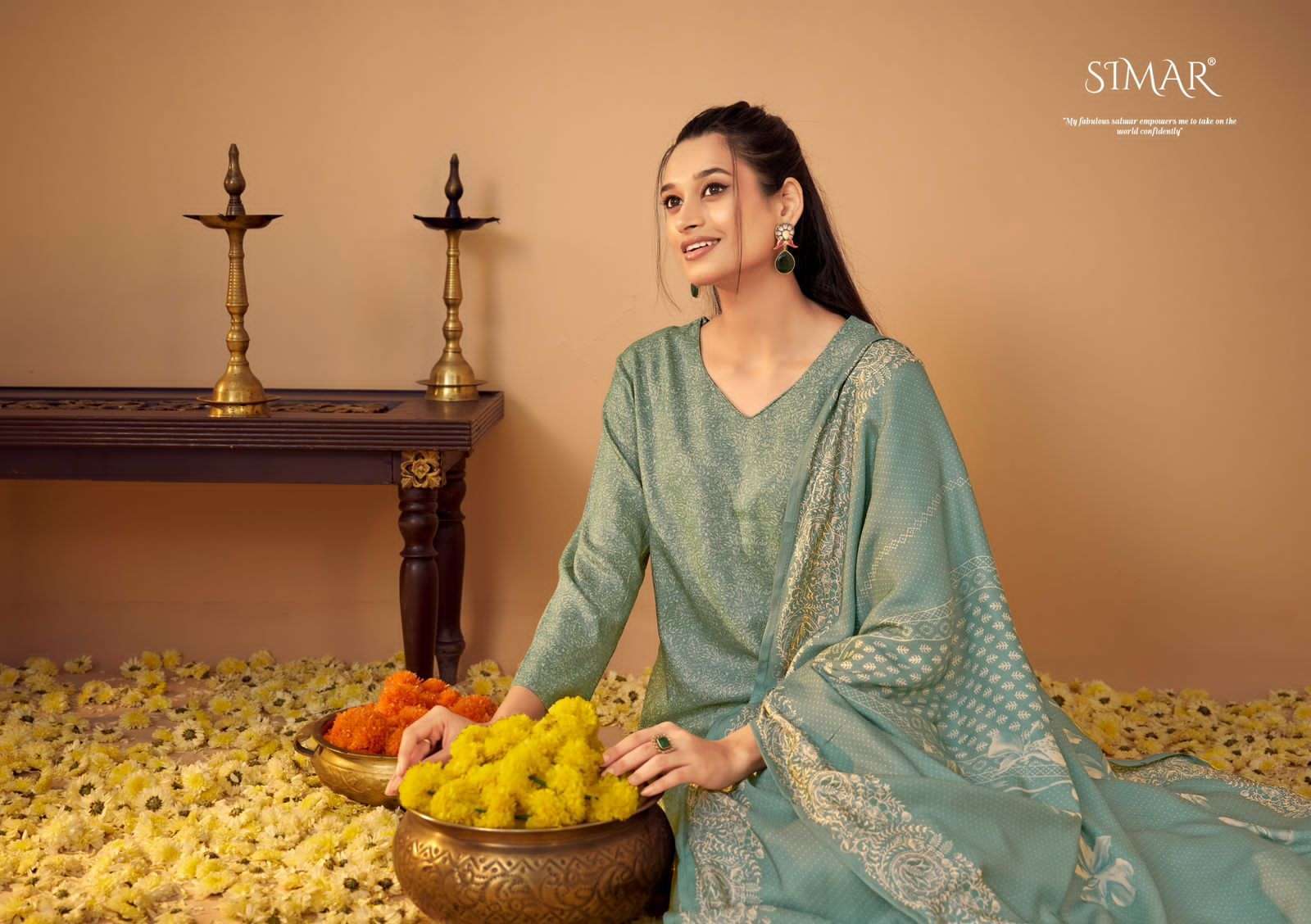 GLOSSY SIMAR BLOOM PASHMINA SUIT CATALOGUE BEST RATE 