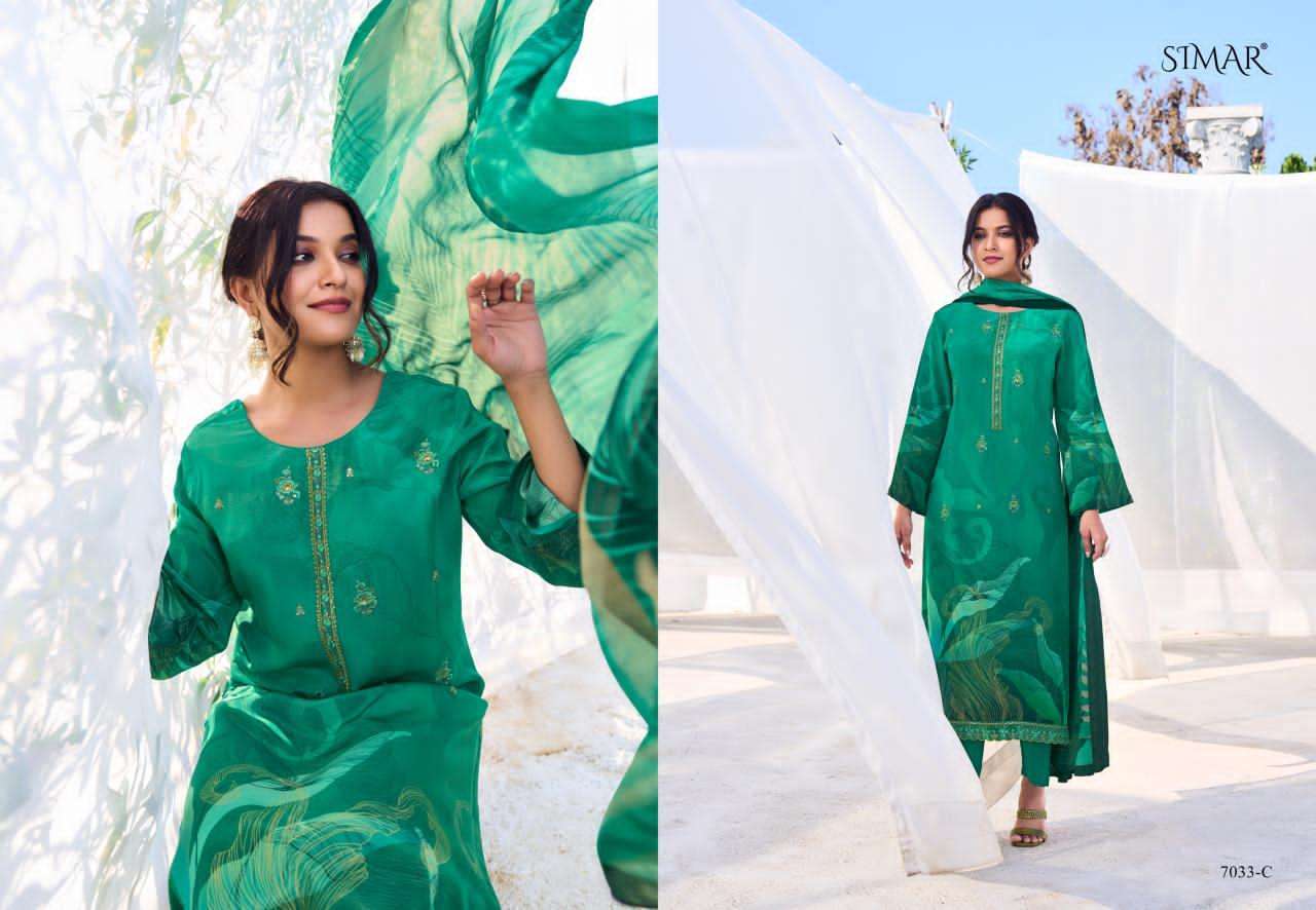 GLOSSY SIMAR VITARA PURE CRAPE PRINTED SUIT CATALOGUE WHOLESALER  2025