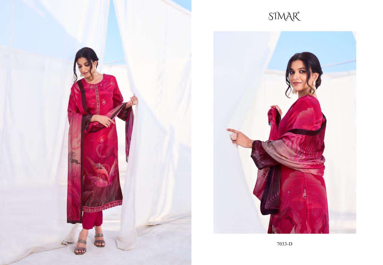 GLOSSY SIMAR VITARA PURE CRAPE PRINTED SUIT CATALOGUE WHOLESALER  2025
