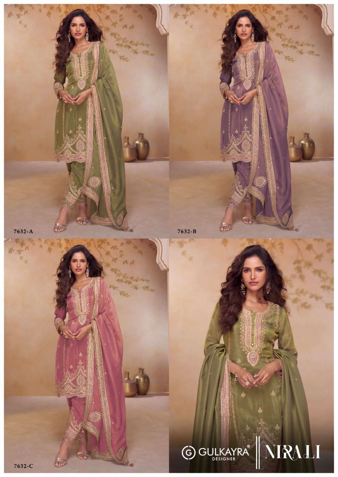 GULKAYRA NIRALI 7632 COLORS READYMADE PAKISTANI SUIT WHOLESALER IN INDIA 2025