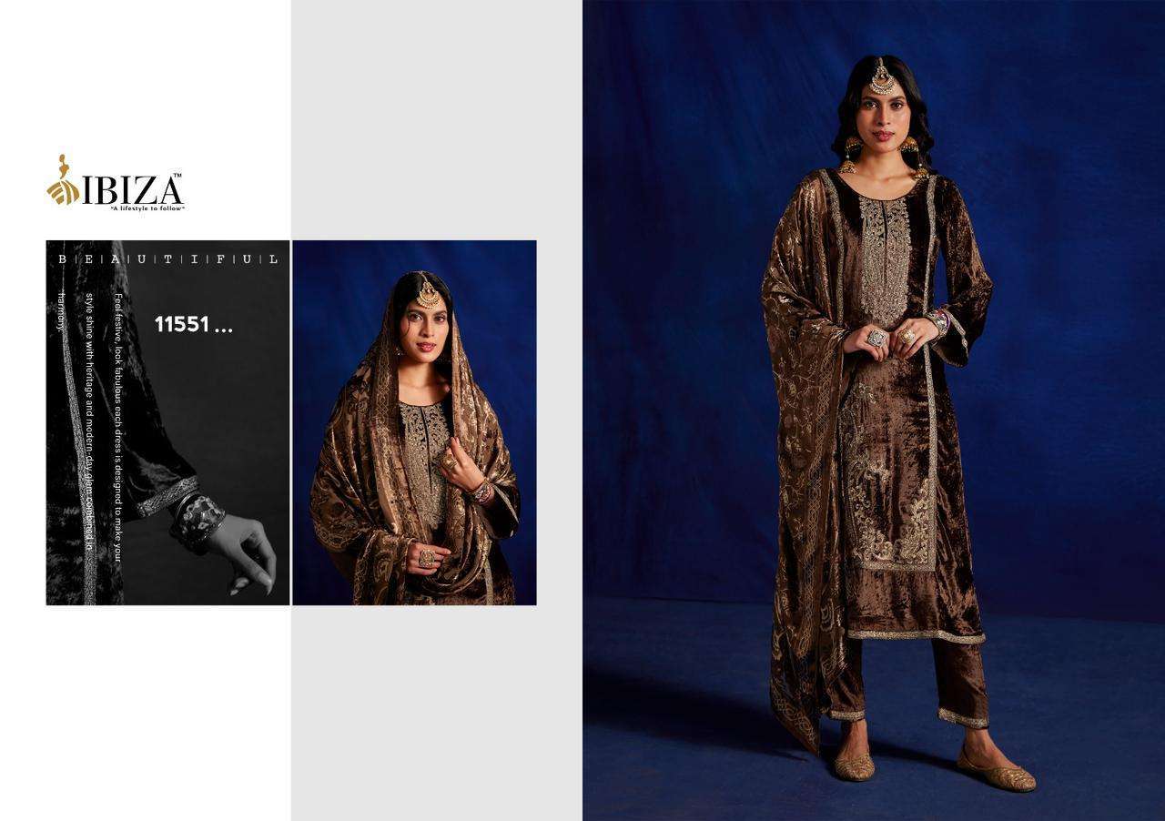 IBIZA VAFIA PURE VISCOSE VELVET DESIGNER SUIT CATALOGUE WHOLESALER IN INDIA 