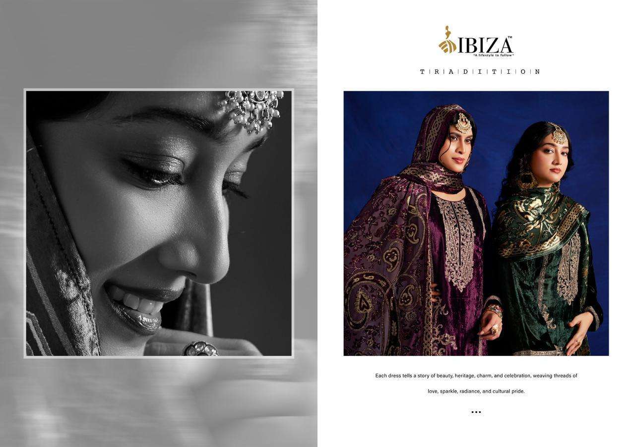 IBIZA VAFIA PURE VISCOSE VELVET DESIGNER SUIT CATALOGUE WHOLESALER IN INDIA 