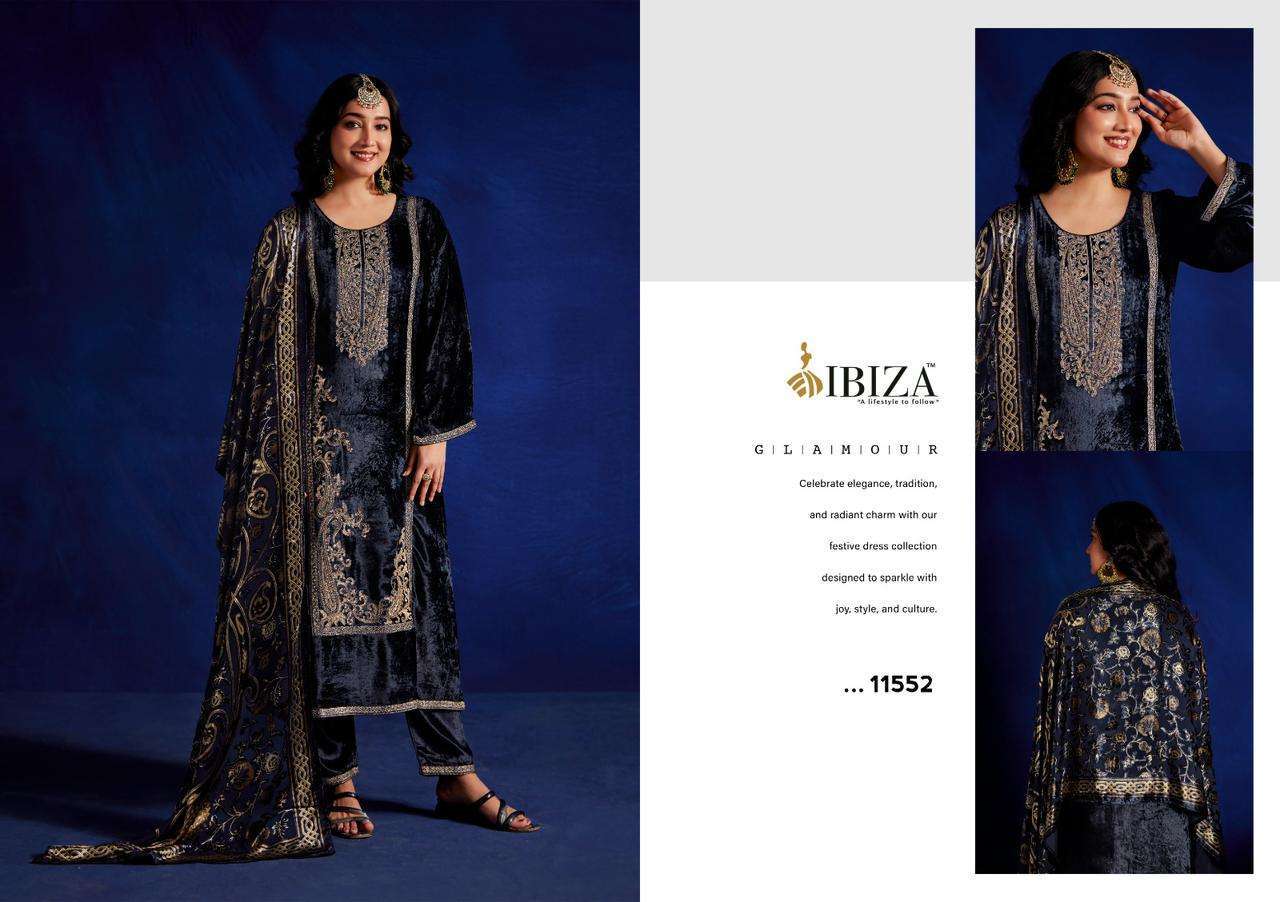 IBIZA VAFIA PURE VISCOSE VELVET DESIGNER SUIT CATALOGUE WHOLESALER IN INDIA 