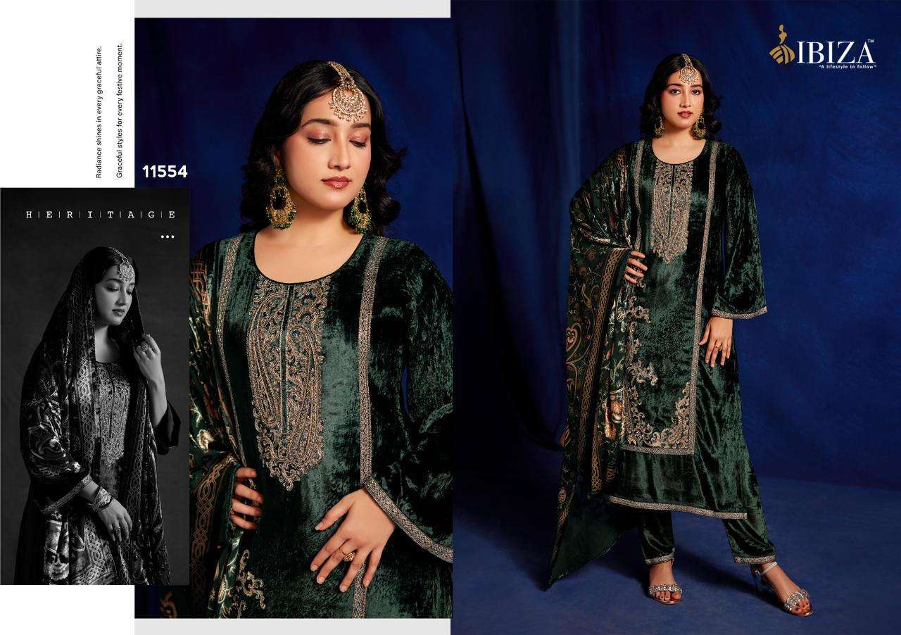 IBIZA VAFIA PURE VISCOSE VELVET DESIGNER SUIT CATALOGUE WHOLESALER IN INDIA 