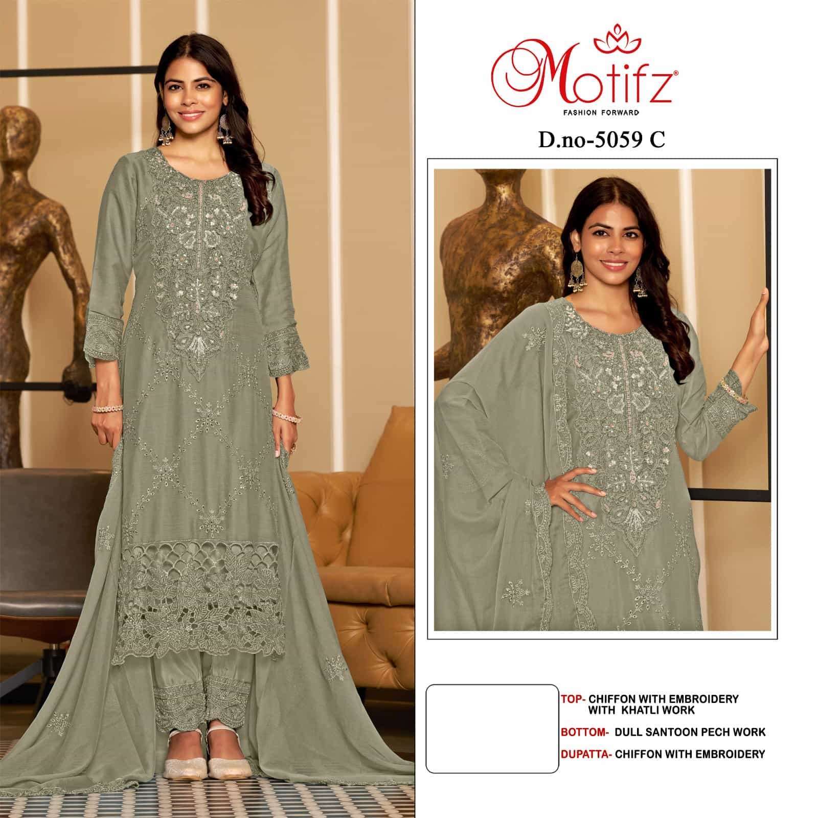 MOTIFZ D 5059 COLORS PARTYWEAR PAKISTANI SUIT WHOLESALER IN INDIA 
