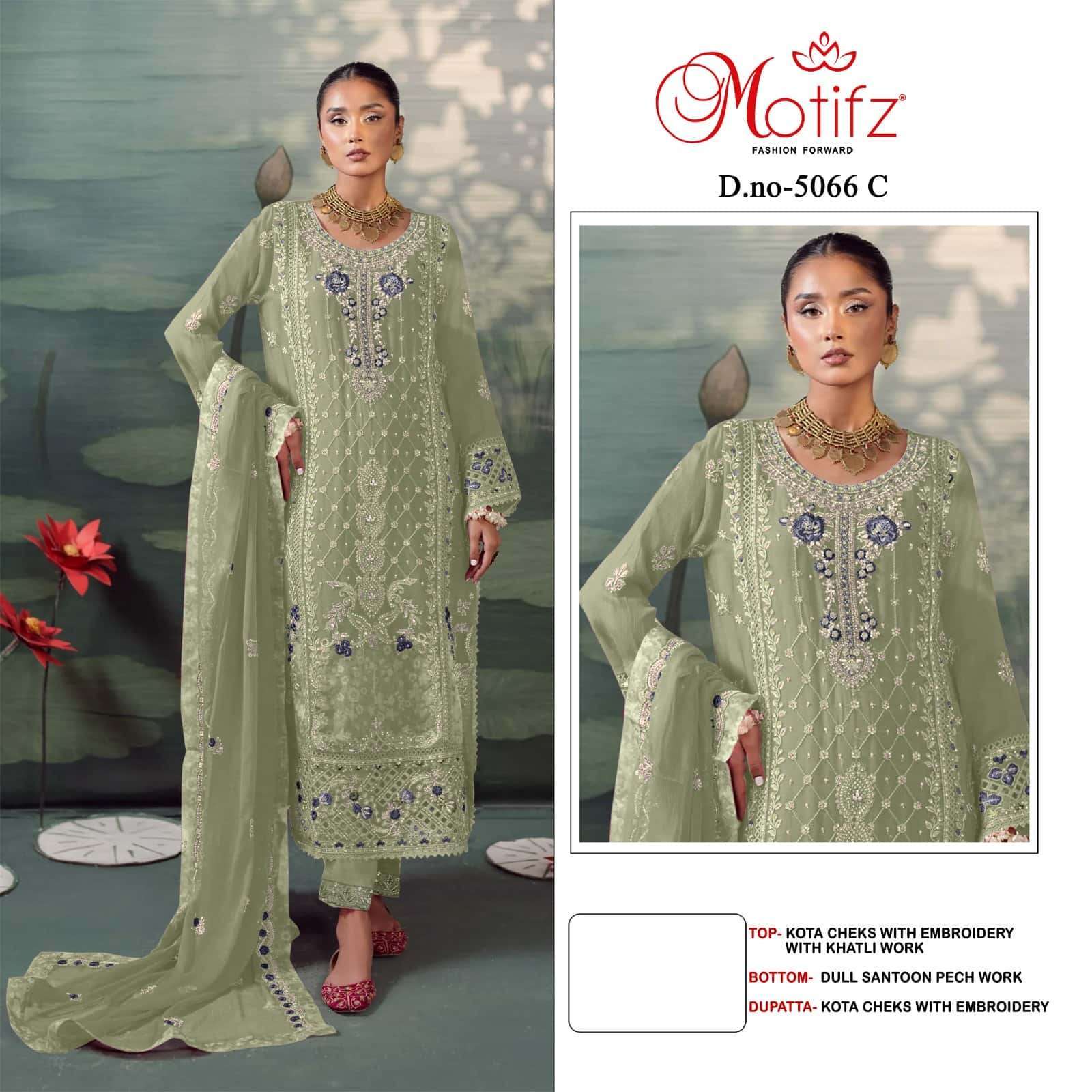 MOTIFZ D 5066 COLORS PAKISTANI KOTA CHEKS SUIT WHOLESALER 2025