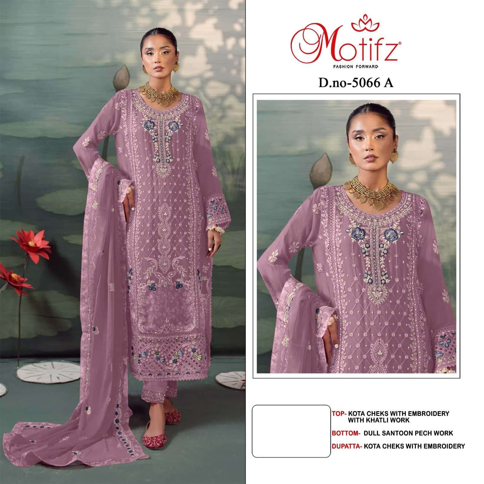 MOTIFZ D 5066 COLORS PAKISTANI KOTA CHEKS SUIT WHOLESALER 2025