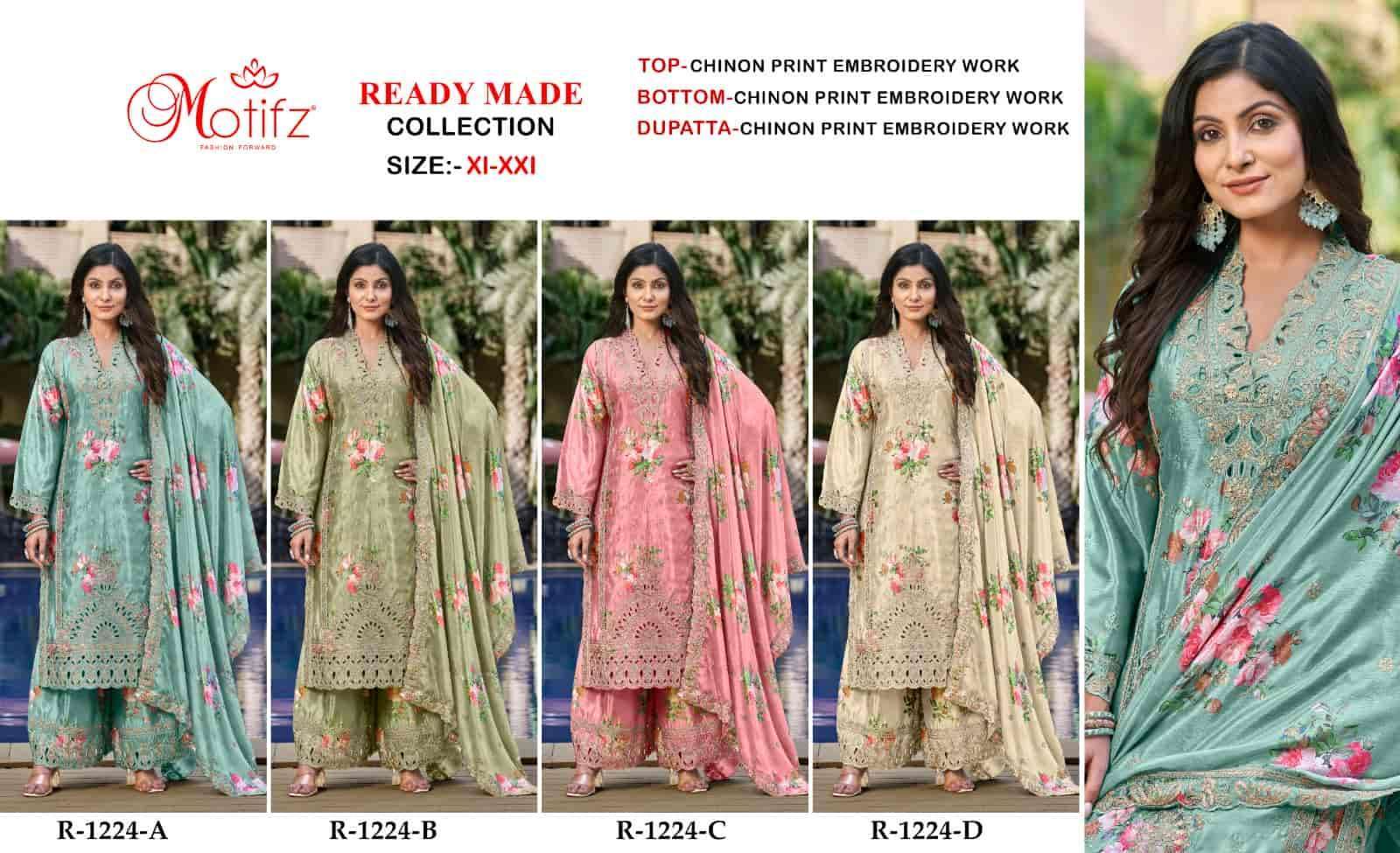 MOTIFZ R 1224 COLORS READYMADE PAKISTANI DESIGNER SUIT CATALOG WHOLESALER 