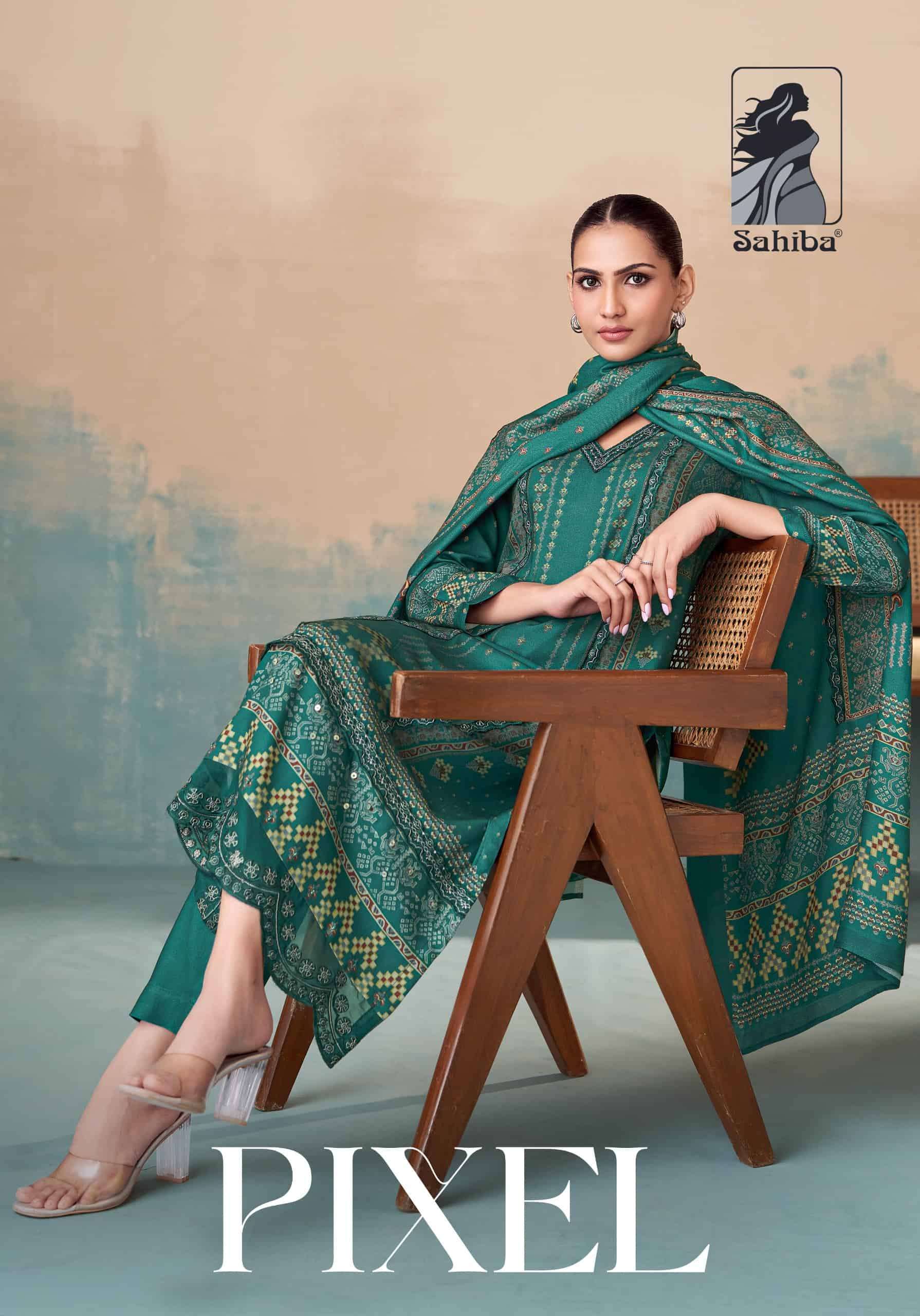 SAHIBA PIXEL PURE PASHMINA SALWER SUIT CATALOGUE BEST RATE DEALER 