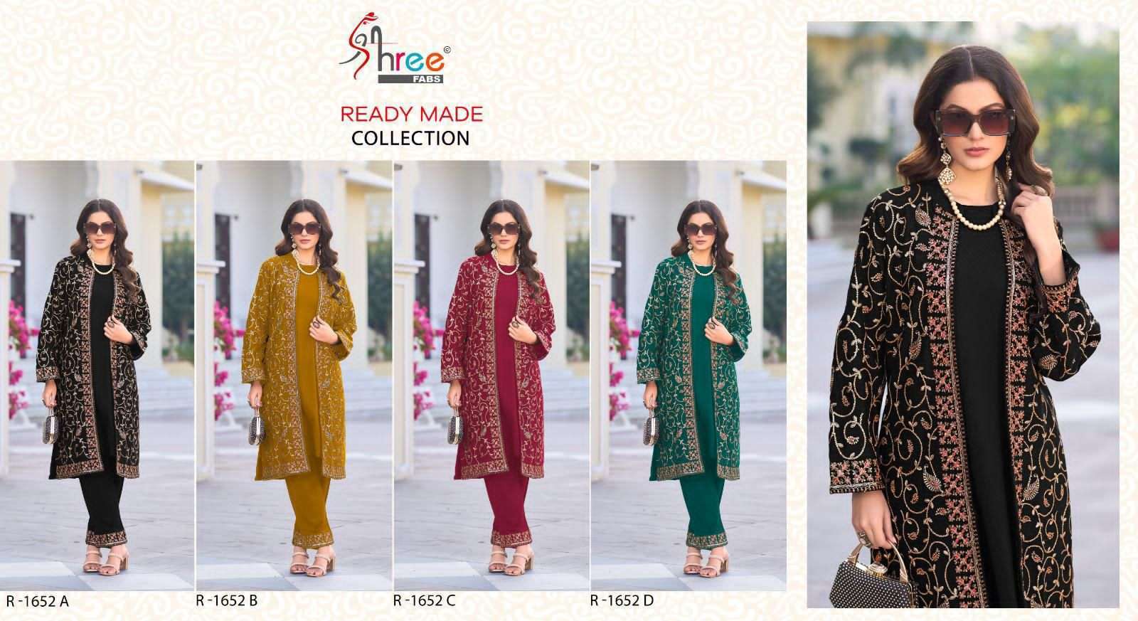 SHREE FAB R 1652 COLORS PAKISTANI SHRUG PASHMINA SUIT WHOLESALER 