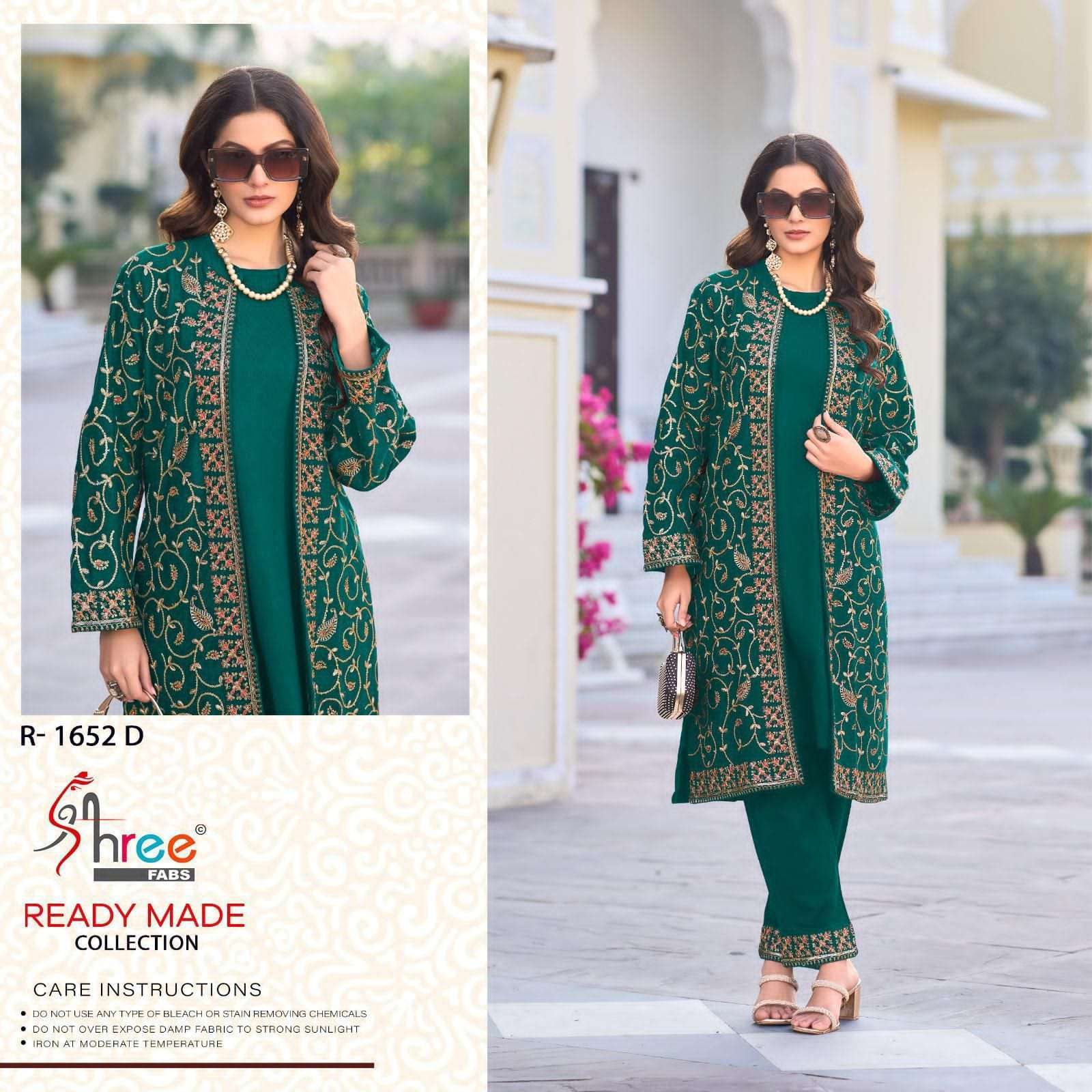 SHREE FAB R 1652 COLORS PAKISTANI SHRUG PASHMINA SUIT WHOLESALER 