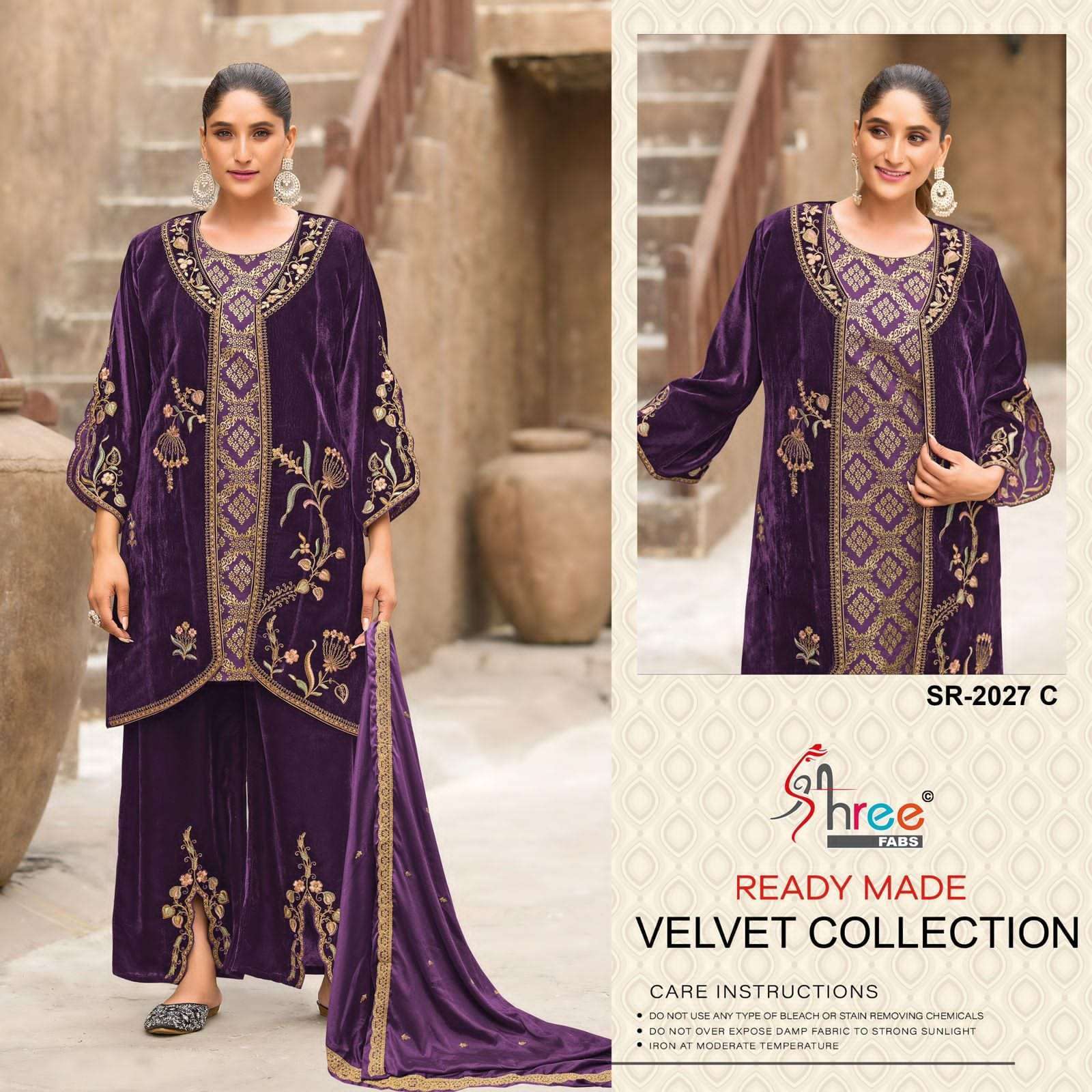 SHREE FAB SR 2027 COLORS PAKISTANI VELVET SUIT WHOLESALER IN INDIA 2025
