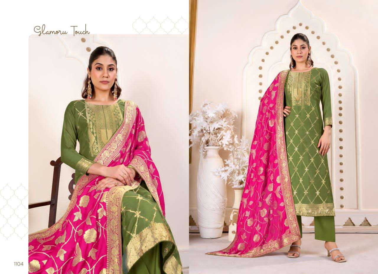TANISHK LATEST CATALOGUE BENZ 007 PURE MUSLIN JACQUARD DESIGNER SUIT WHOLESALER IN INDIA 2025