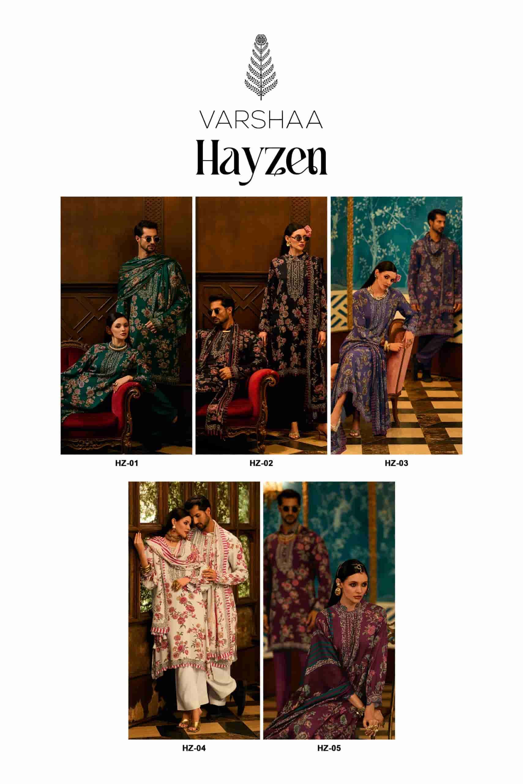 VARSHA HAYZEN DESIGNER WORK PASHMINA LATEST CATALOGUE WHOLESALER IN INDIA 