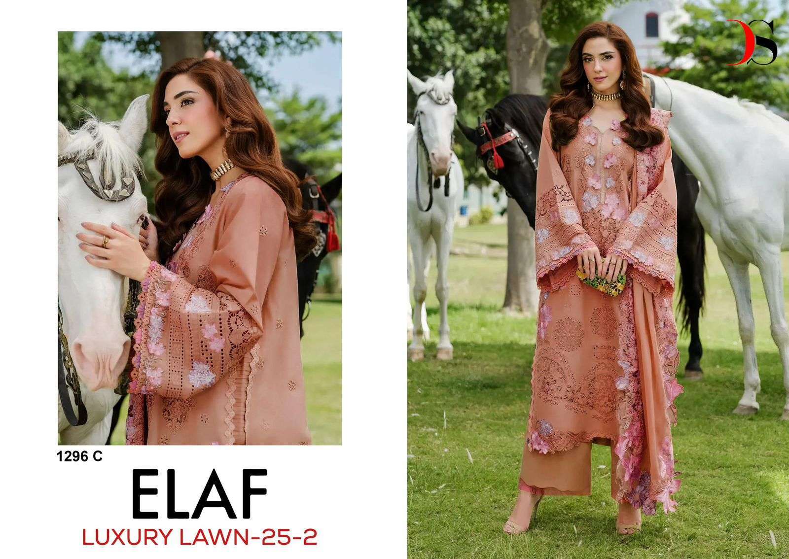 DEEPSY SUIT 1296 COLORS PAKISTANI SELF EMBROIDERY COTTON SUIT WHOLESALER 