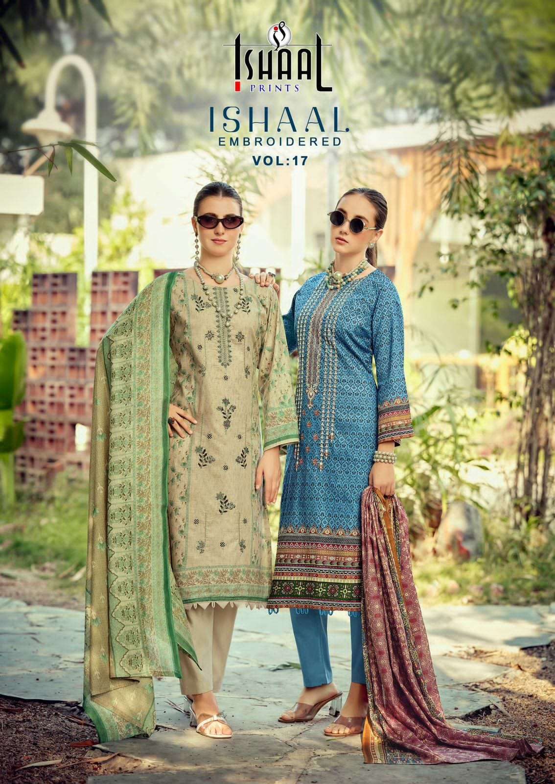 ISHAAL EMBROIDERED VOL 17 PURE LAWN SUIT CATALOGUE BEST RATE 