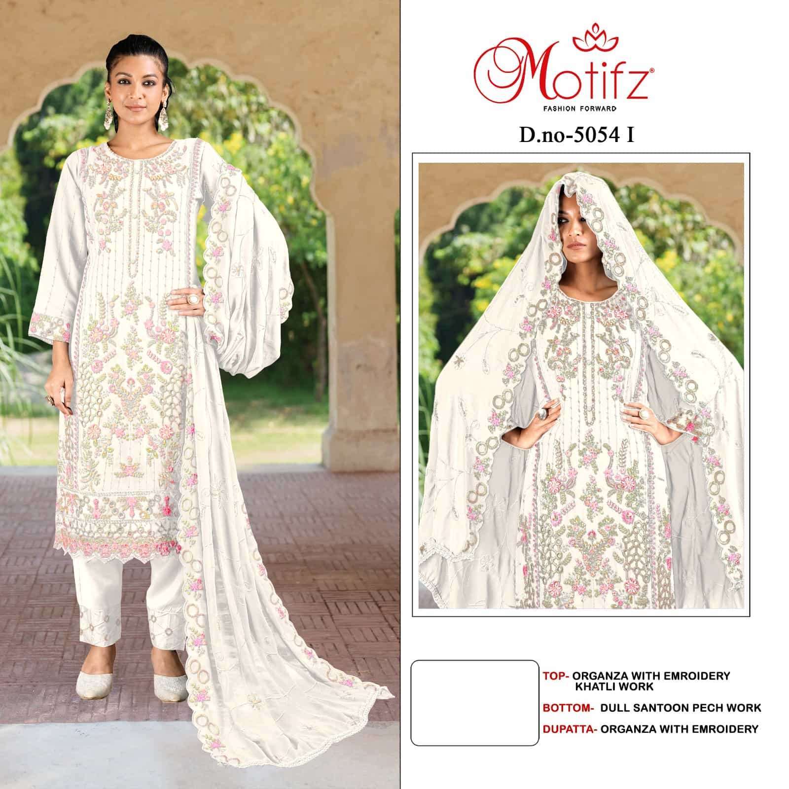 MOTIFZ D 5054 NEW COLORS DESIGNER PAKISTANI ORGANZA SUIT WHOLESALER IN SURAT 2025
