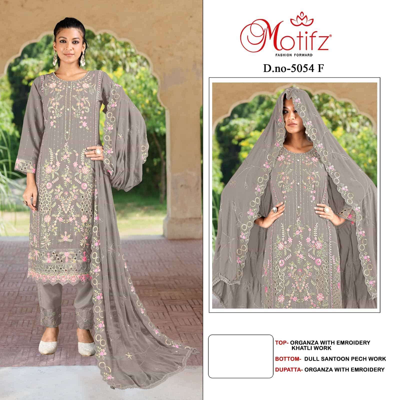 MOTIFZ D 5054 NEW COLORS DESIGNER PAKISTANI ORGANZA SUIT WHOLESALER IN SURAT 2025
