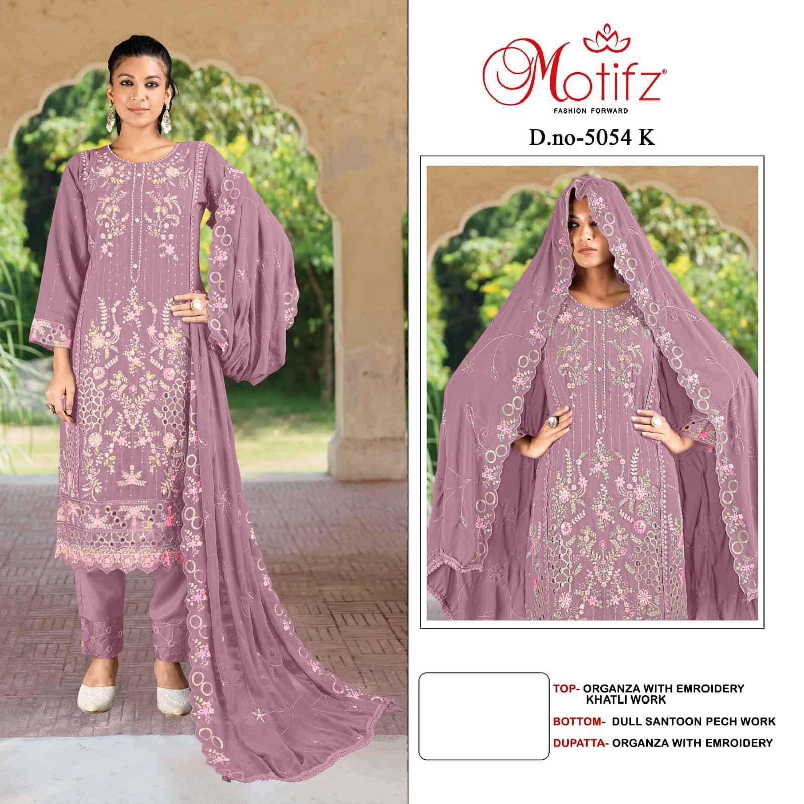 MOTIFZ D 5054 NEW COLORS DESIGNER PAKISTANI ORGANZA SUIT WHOLESALER IN SURAT 2025